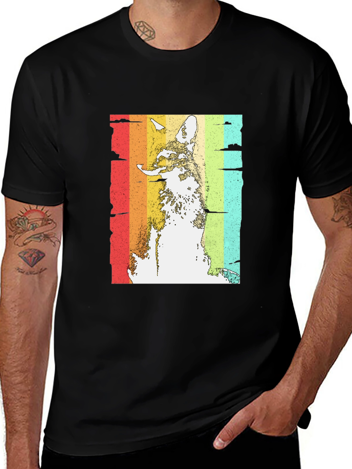 Retro Coyote Sunset Graphic T-Shirt
