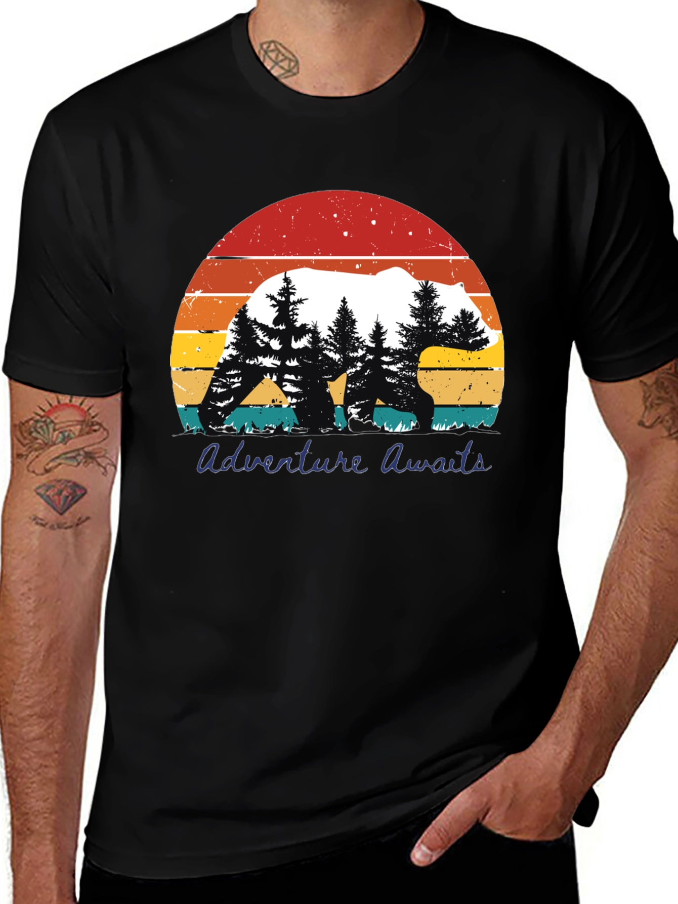 Variant 9 of Adventure Awaits Bear Graphic T-Shirt