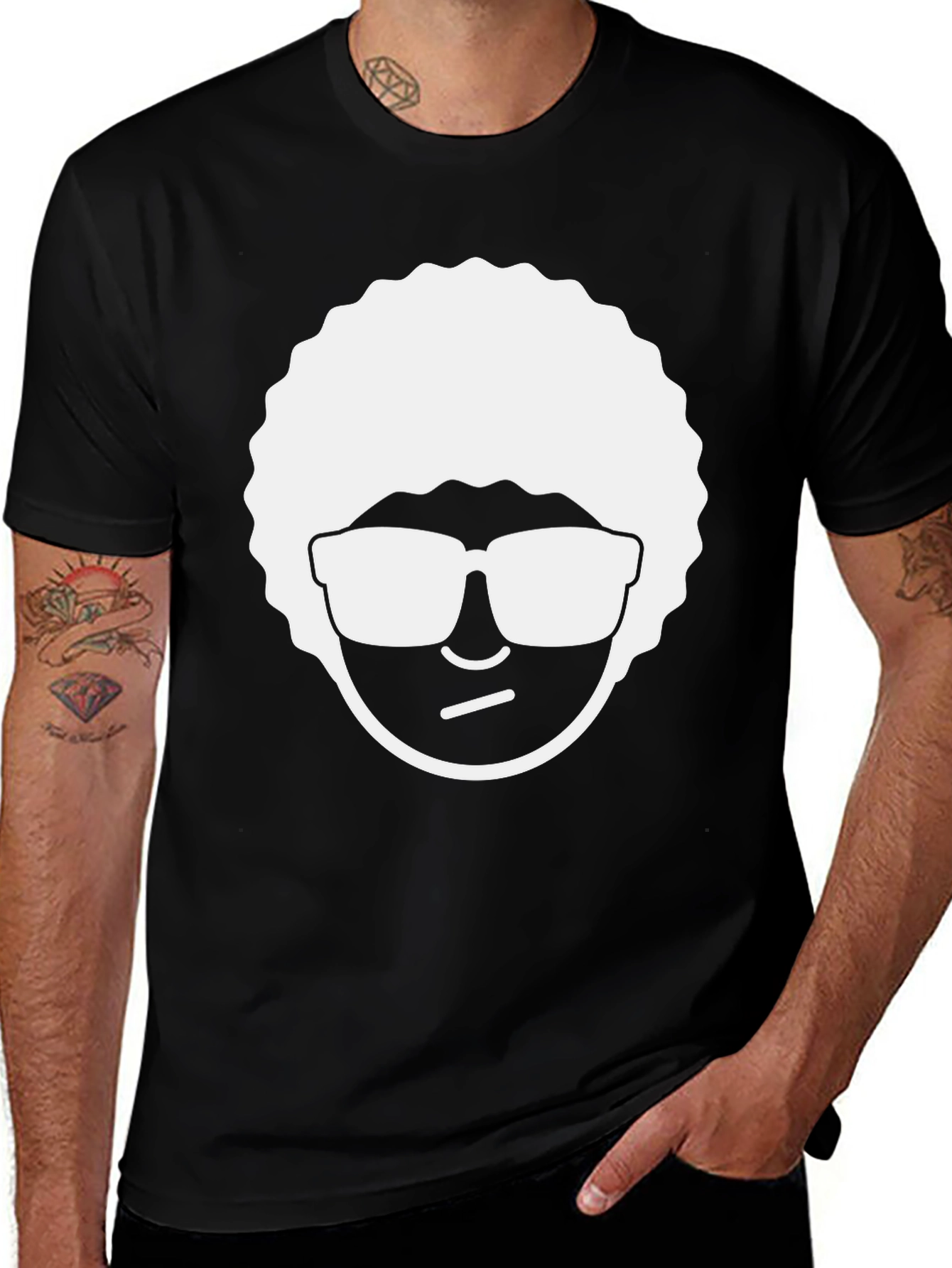 Variant 12 of Cool Character Tee: Black Cotton Graphic T-Shirt