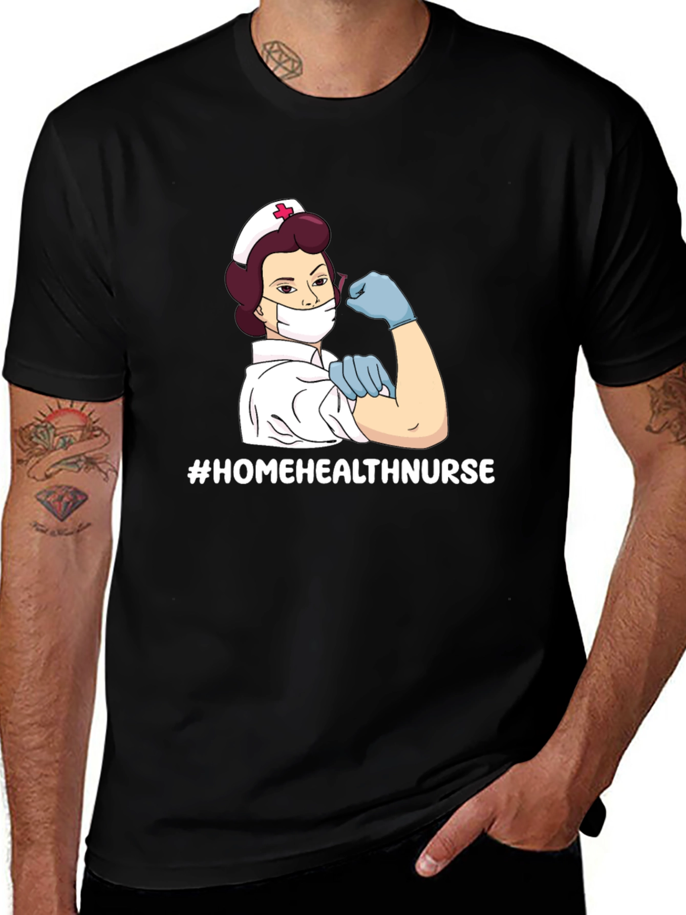 Variant 14 of Home Health Nurse T-Shirt - Strong Women Design