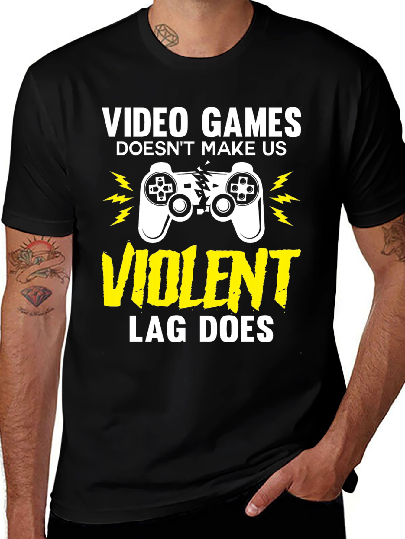 Variant 21 of Video Games Violent Lag Funny Gamer T-Shirt