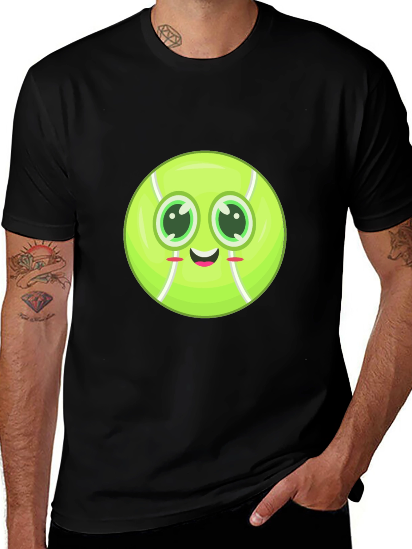 Variant 11 of Cute Tennis Ball Face T-Shirt