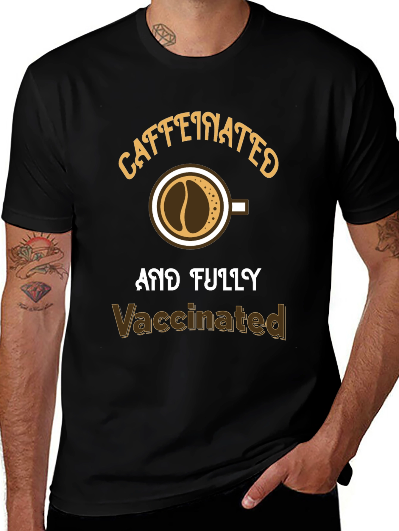 Variant 28 of Caffeinated & Fully Vaccinated T-Shirt