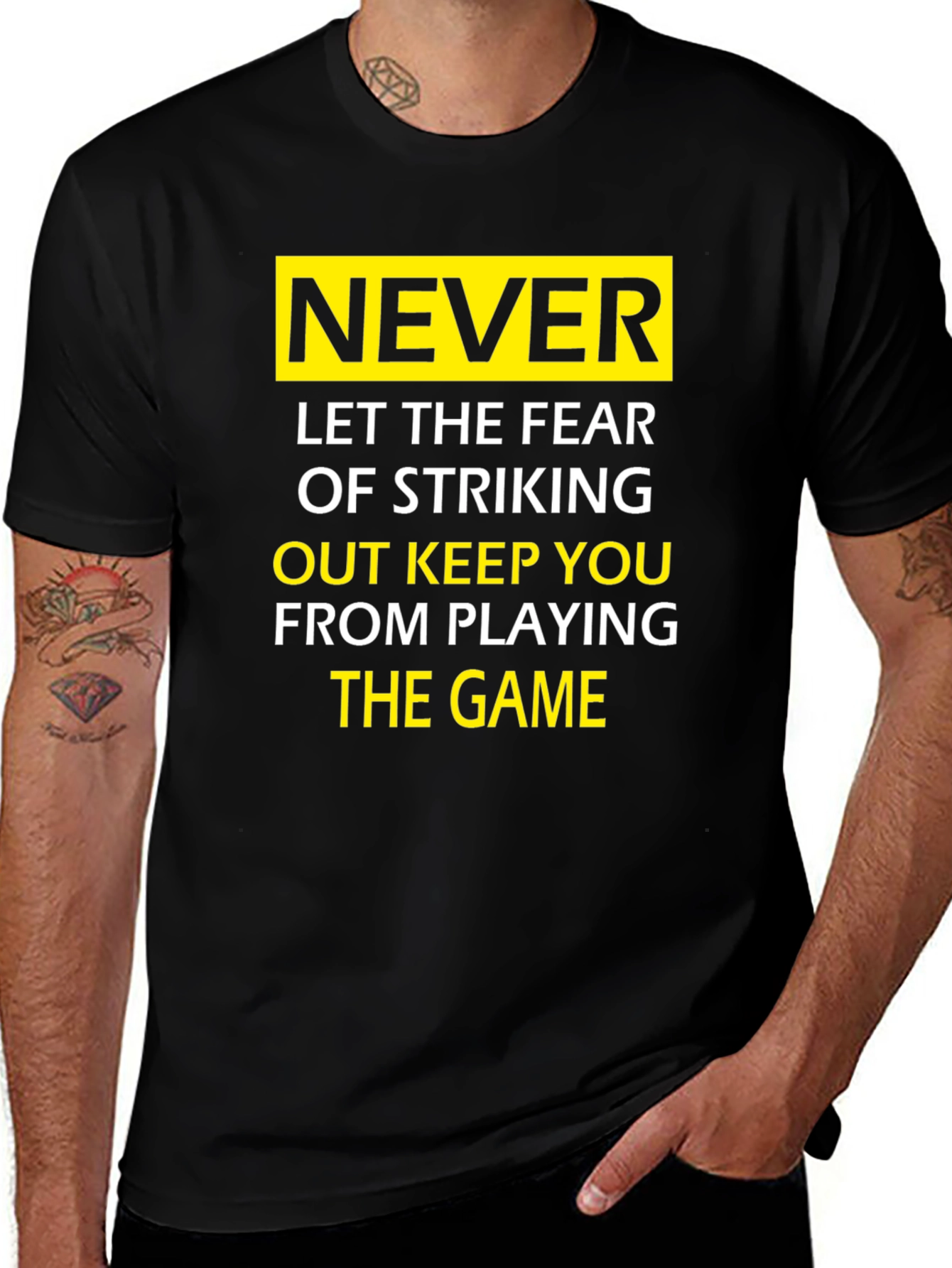 Variant 27 of Motivational T-Shirt: Never Let Fear Stop You