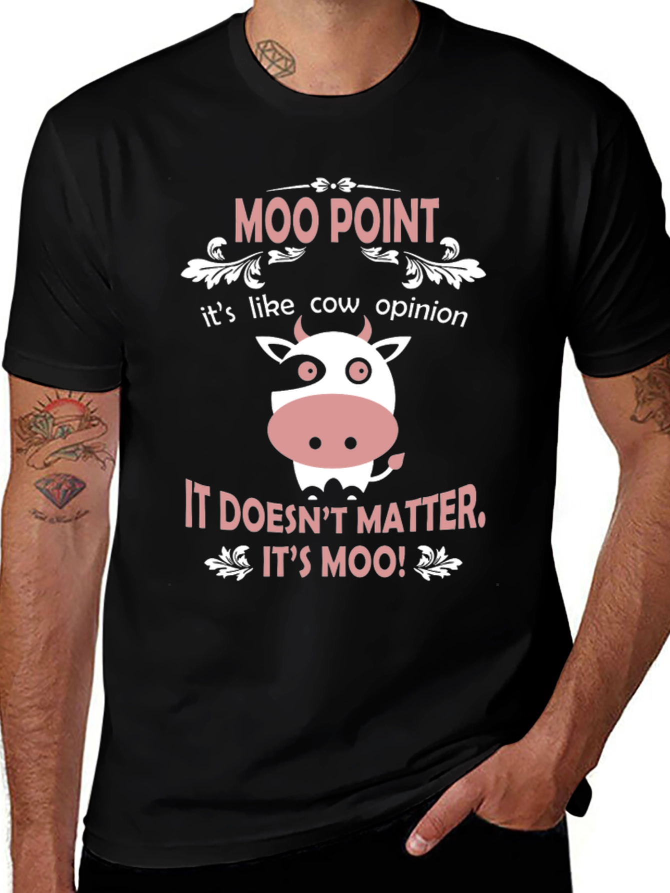 Variant 6 of Moo Point Men's T-Shirt - Funny Cow Graphic Tee
