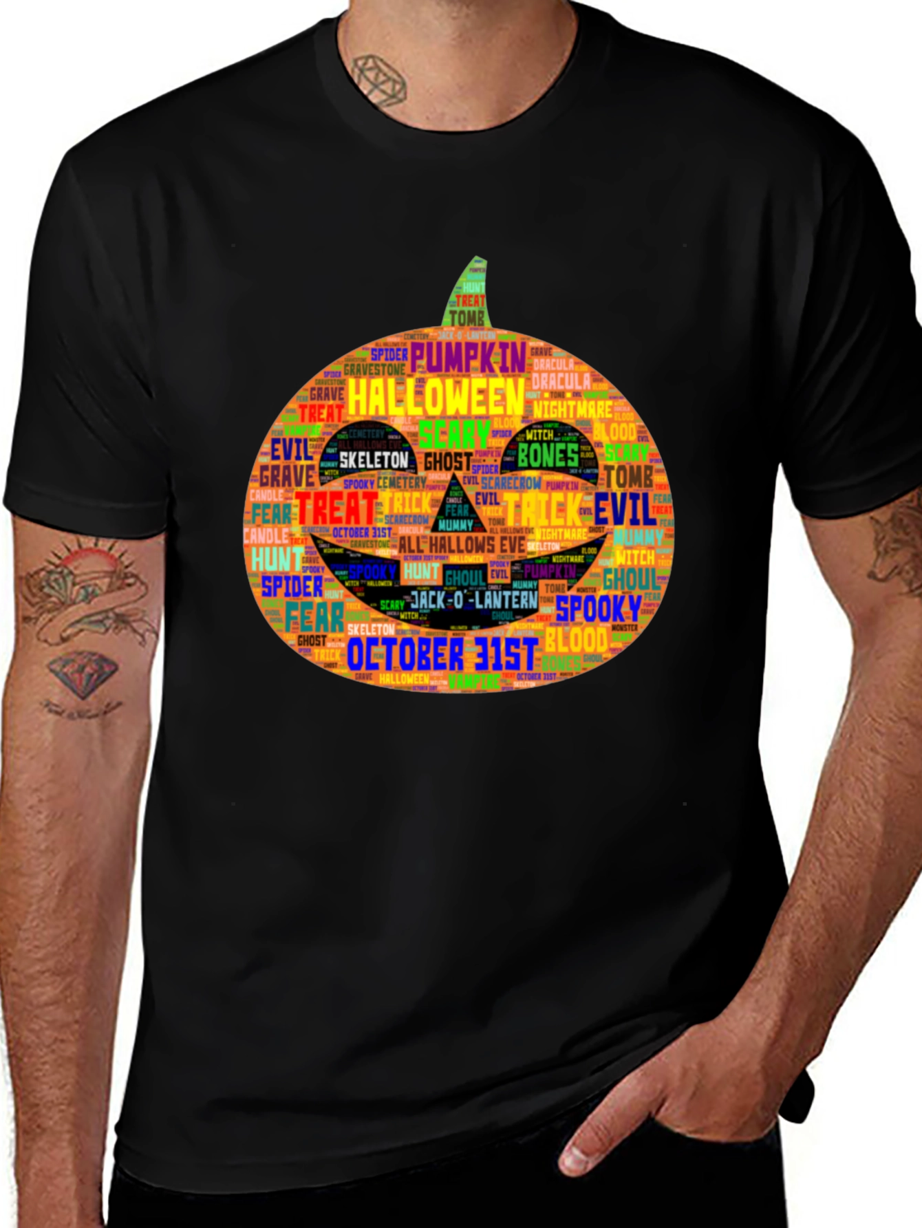 Halloween Pumpkin Word Art T-Shirt