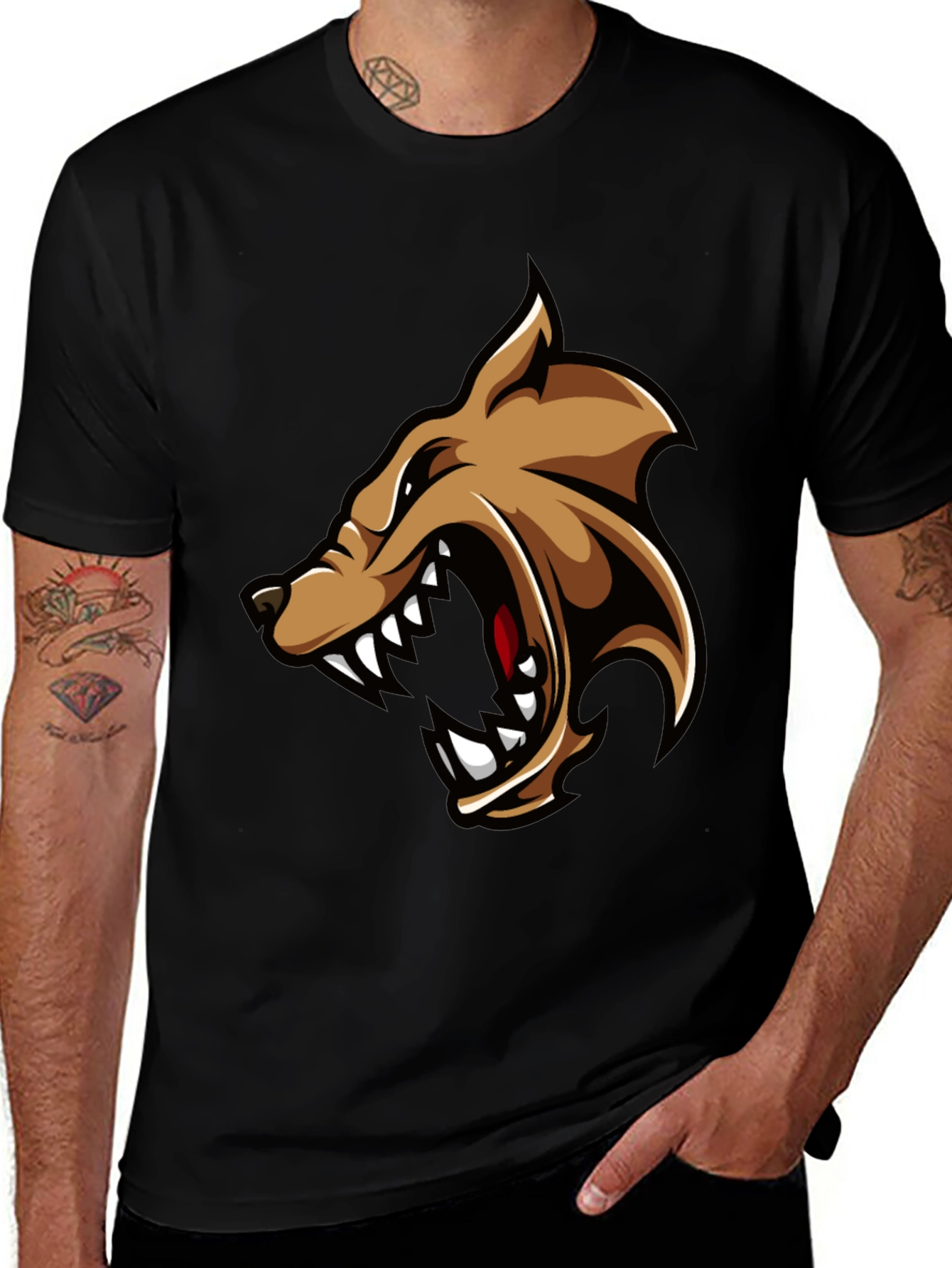 Variant 30 of Fierce Dog Graphic Tee - Black