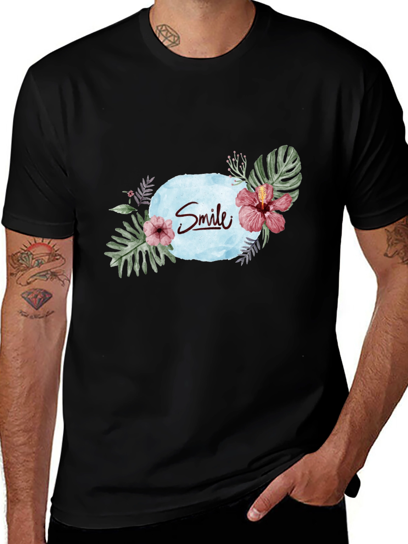 Variant 5 of Smile Graphic Black T-Shirt