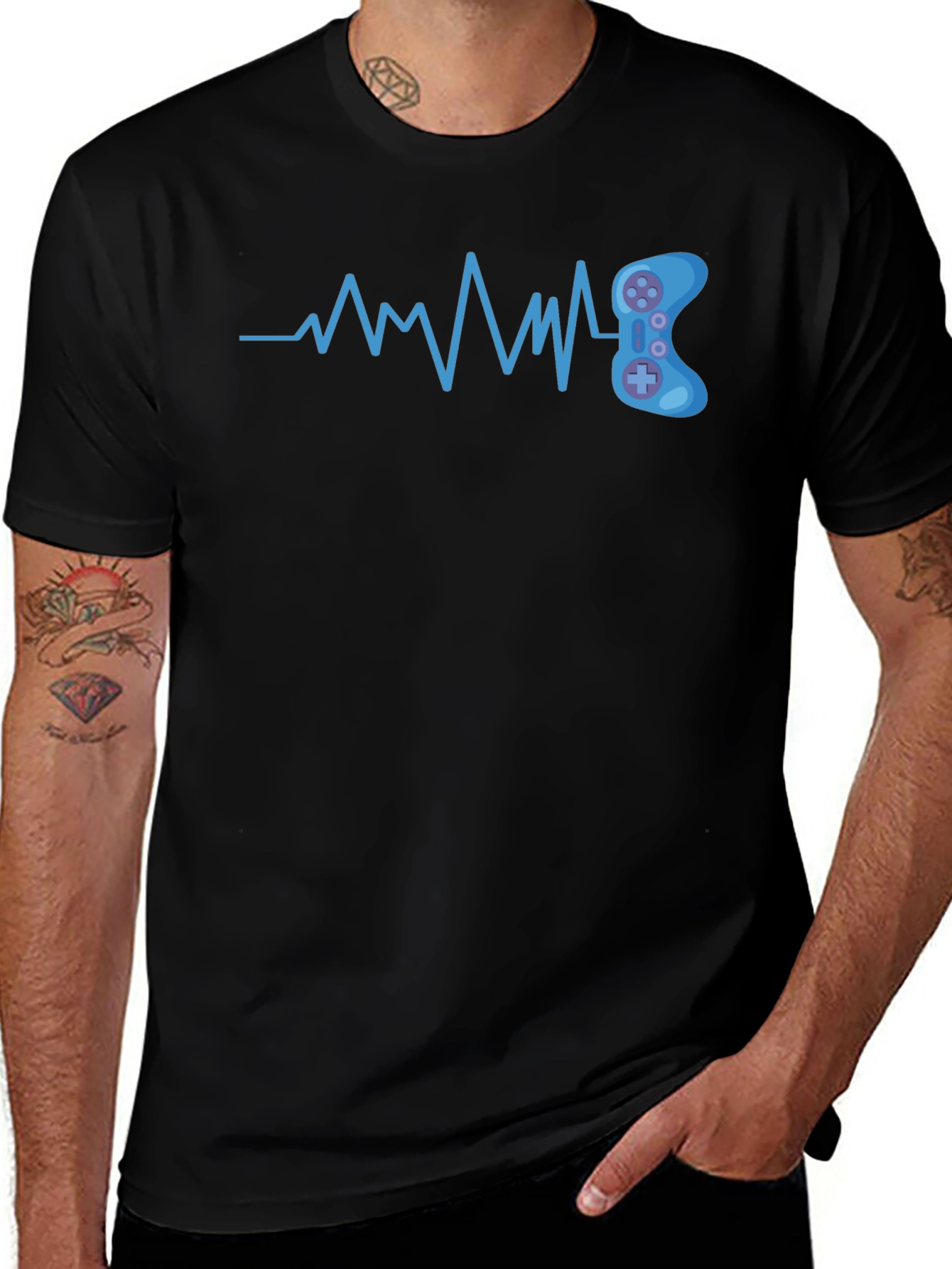Variant 30 of Gamer Heartbeat Graphic T-Shirt - Cool Design
