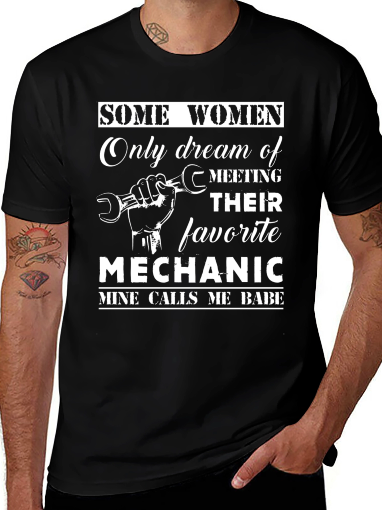 Variant 21 of Mechanic Babe Graphic T-Shirt - Black