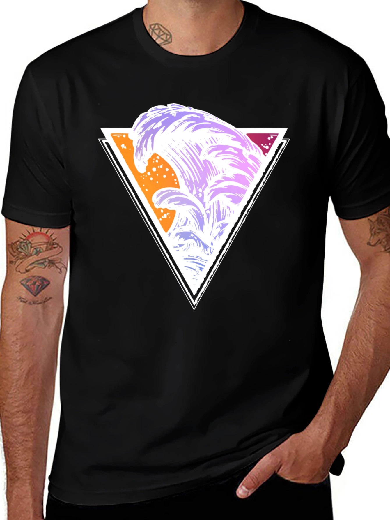 Variant 17 of Abstract Wave Triangle Graphic Tee