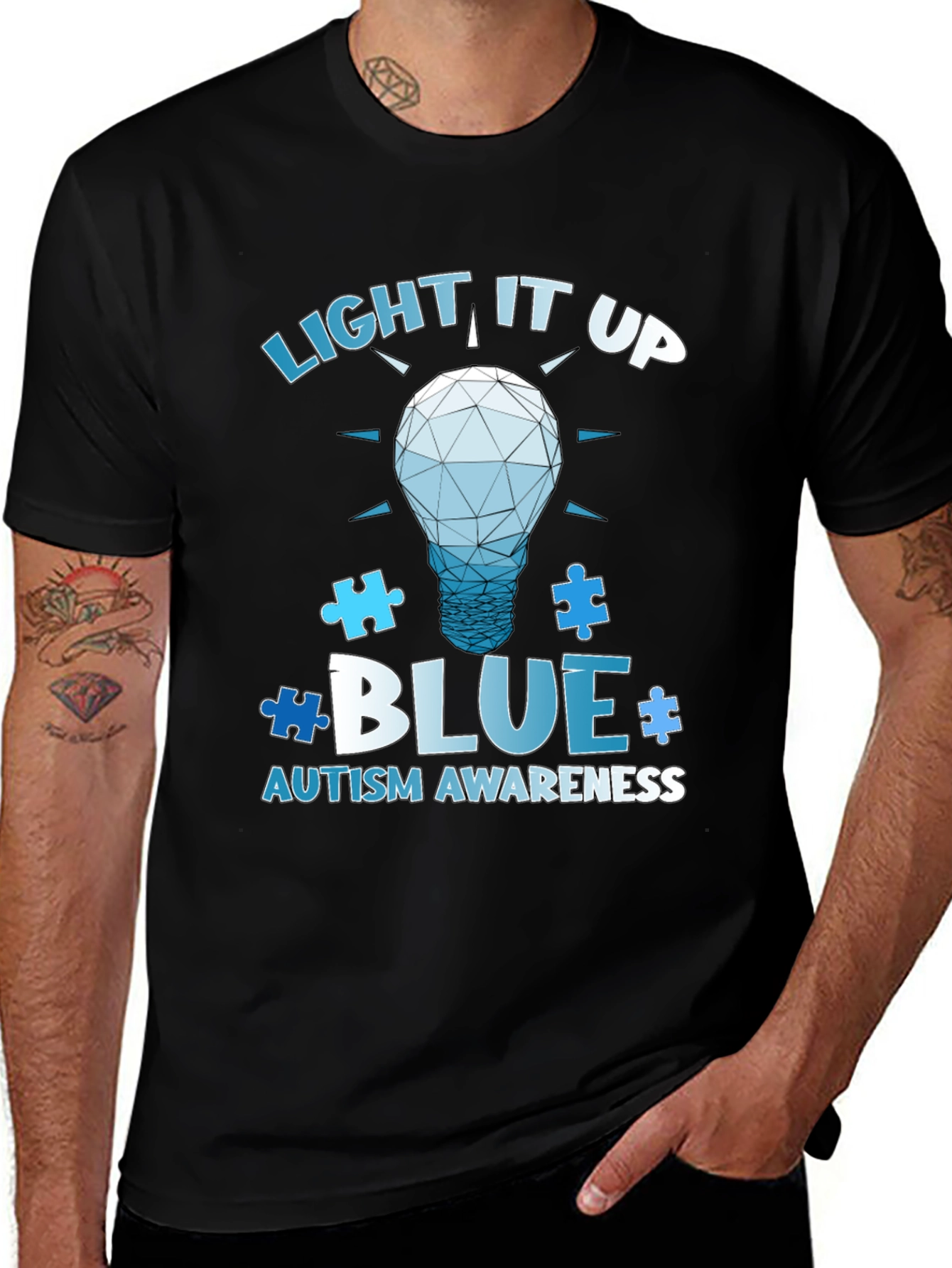 Variant 18 of Autism Awareness T-Shirt - Light It Up Blue
