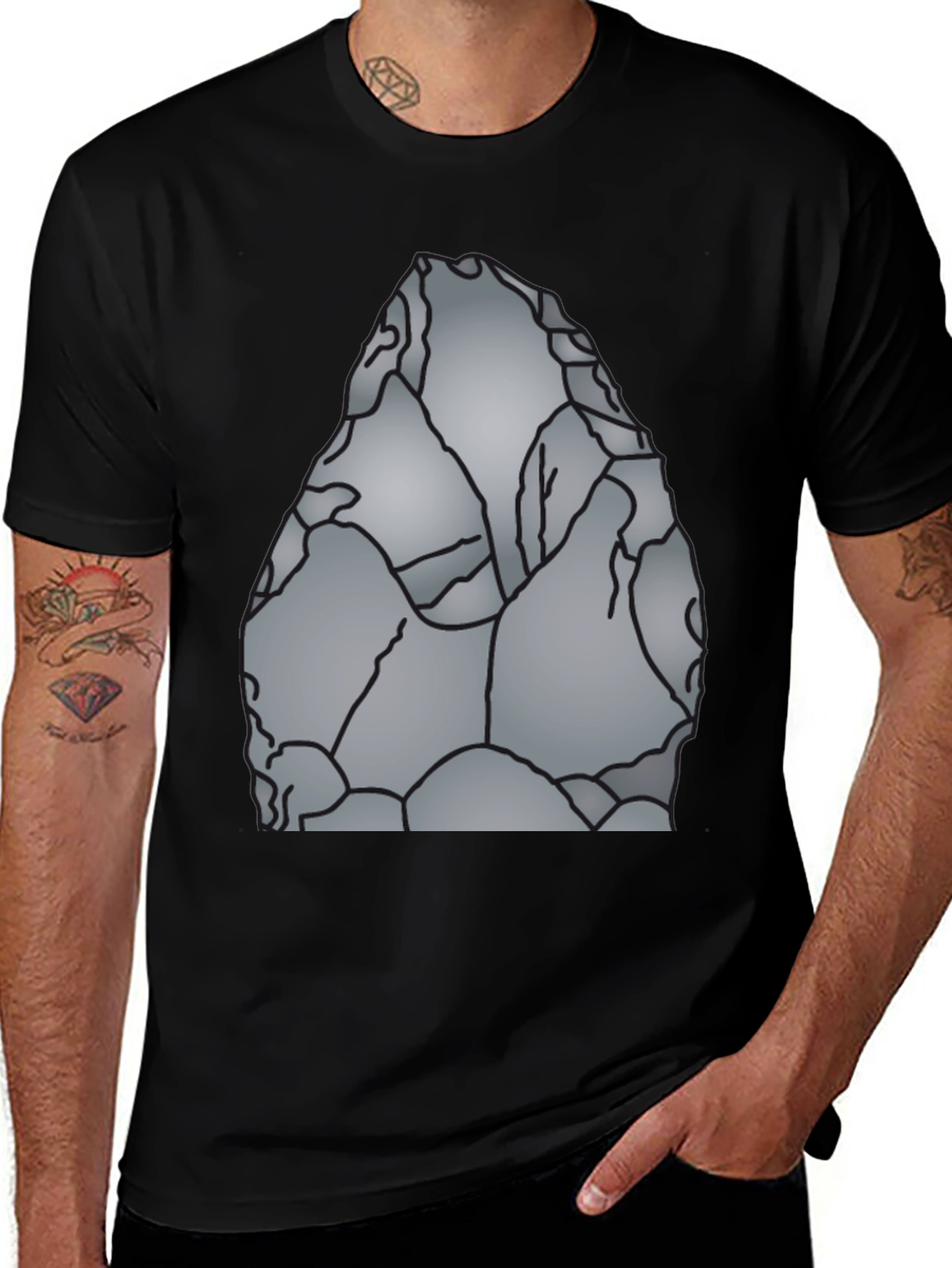 Variant 20 of Stone Graphic T-Shirt - Black