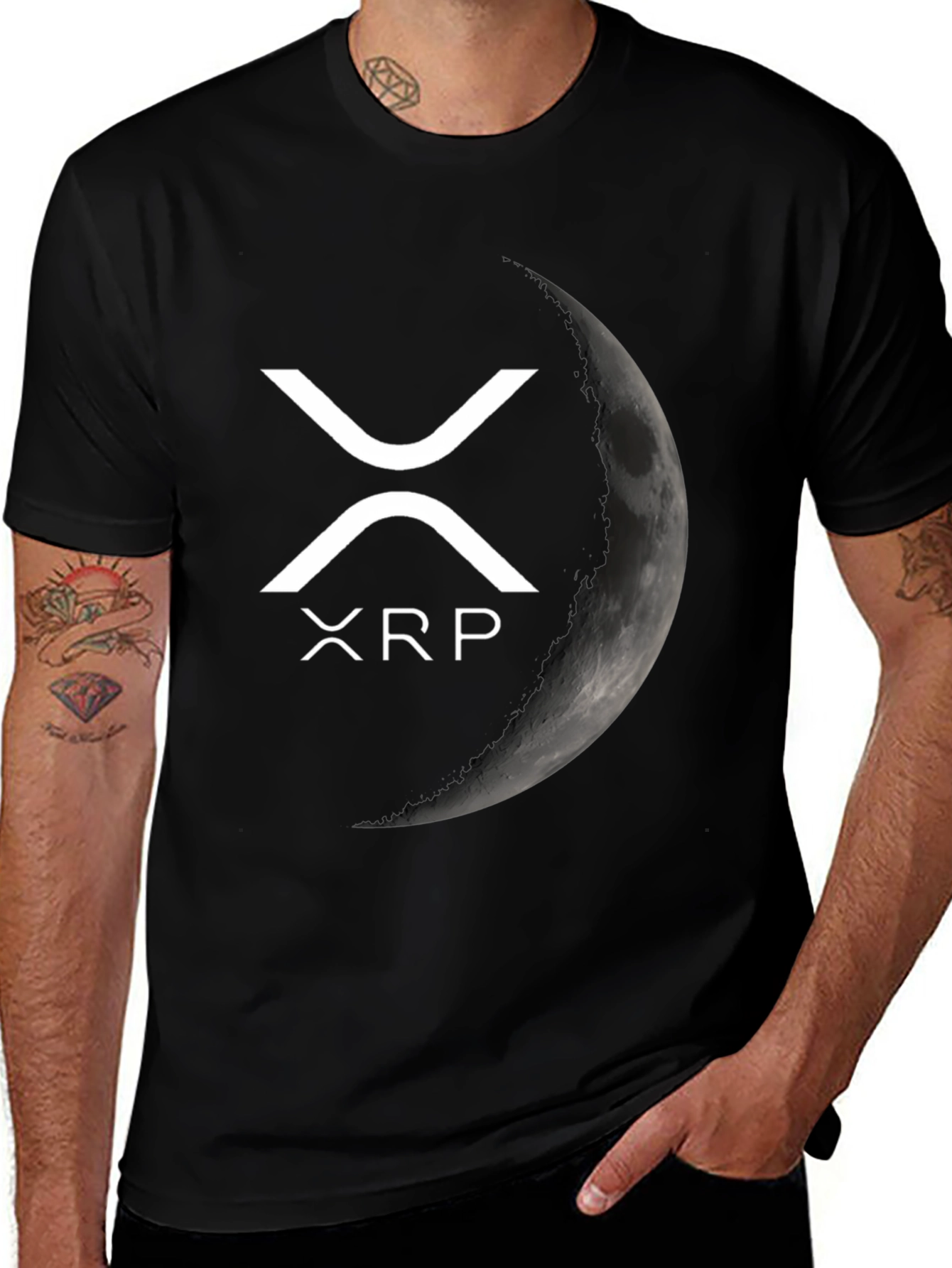 Variant 28 of Ripple XRP Moon Crypto T-Shirt - Black