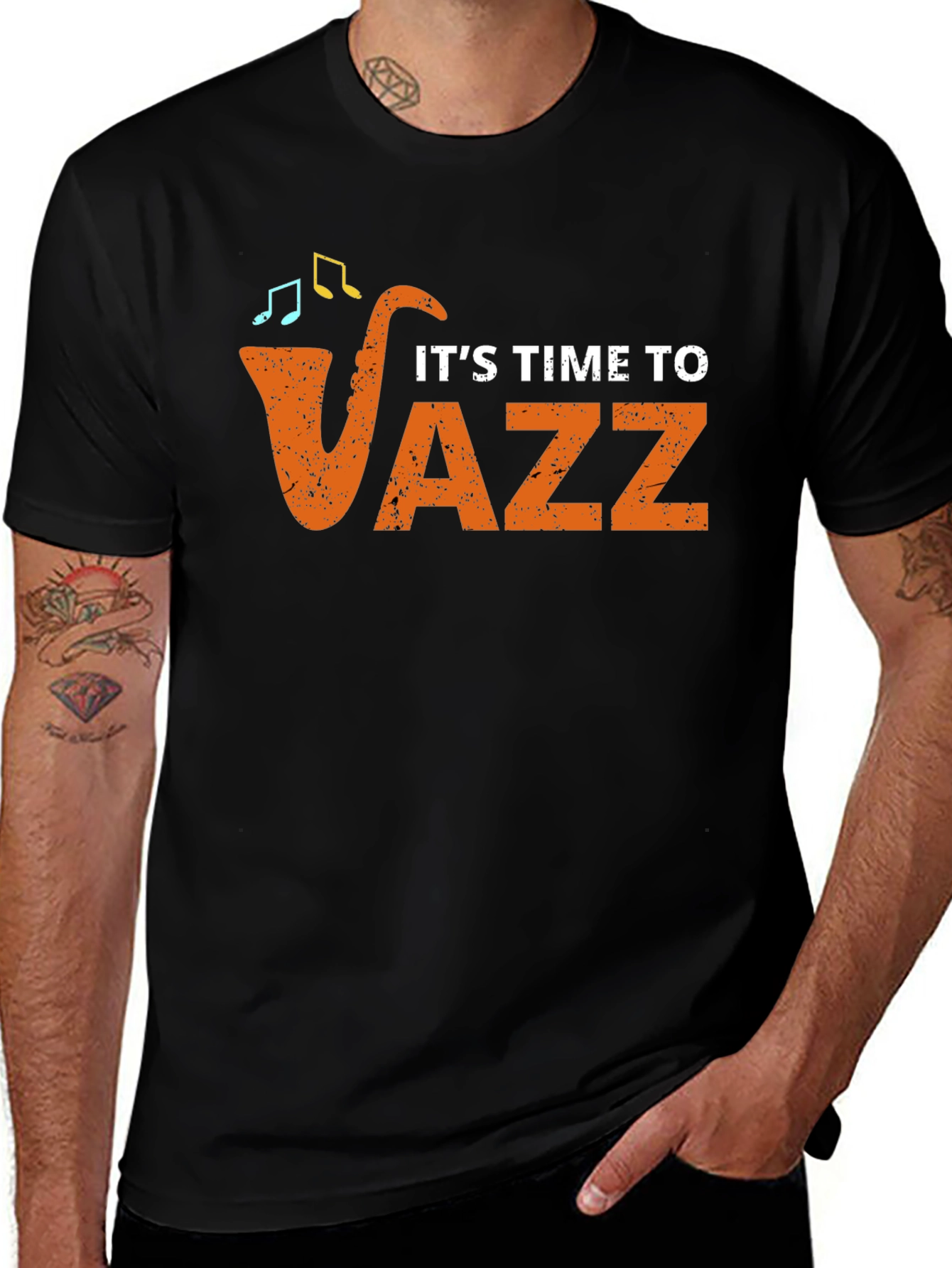 It's Time to Jazz Graphic Black T-Shirt