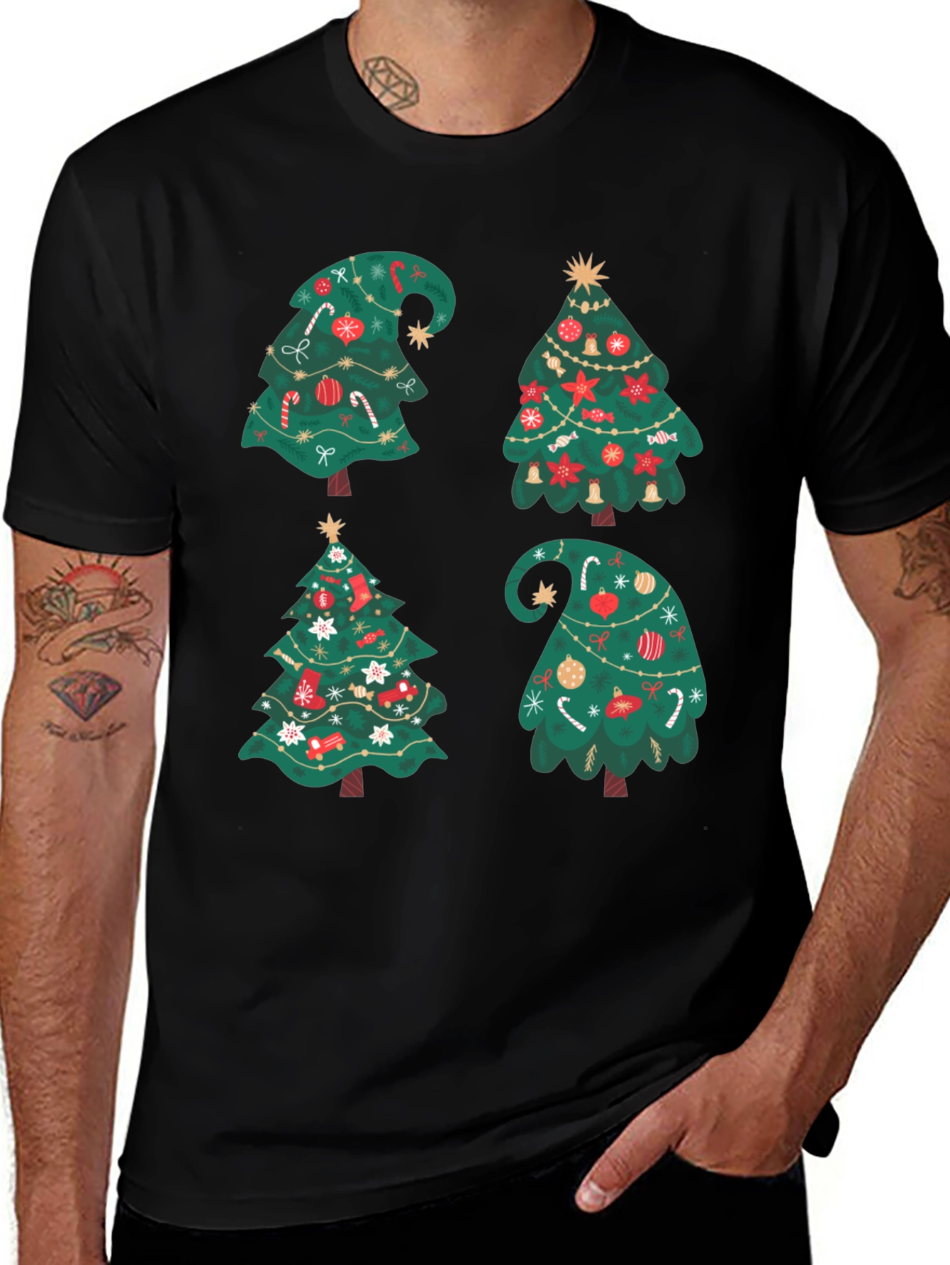 Festive Christmas Tree Graphic Tee - Holiday Cheer!