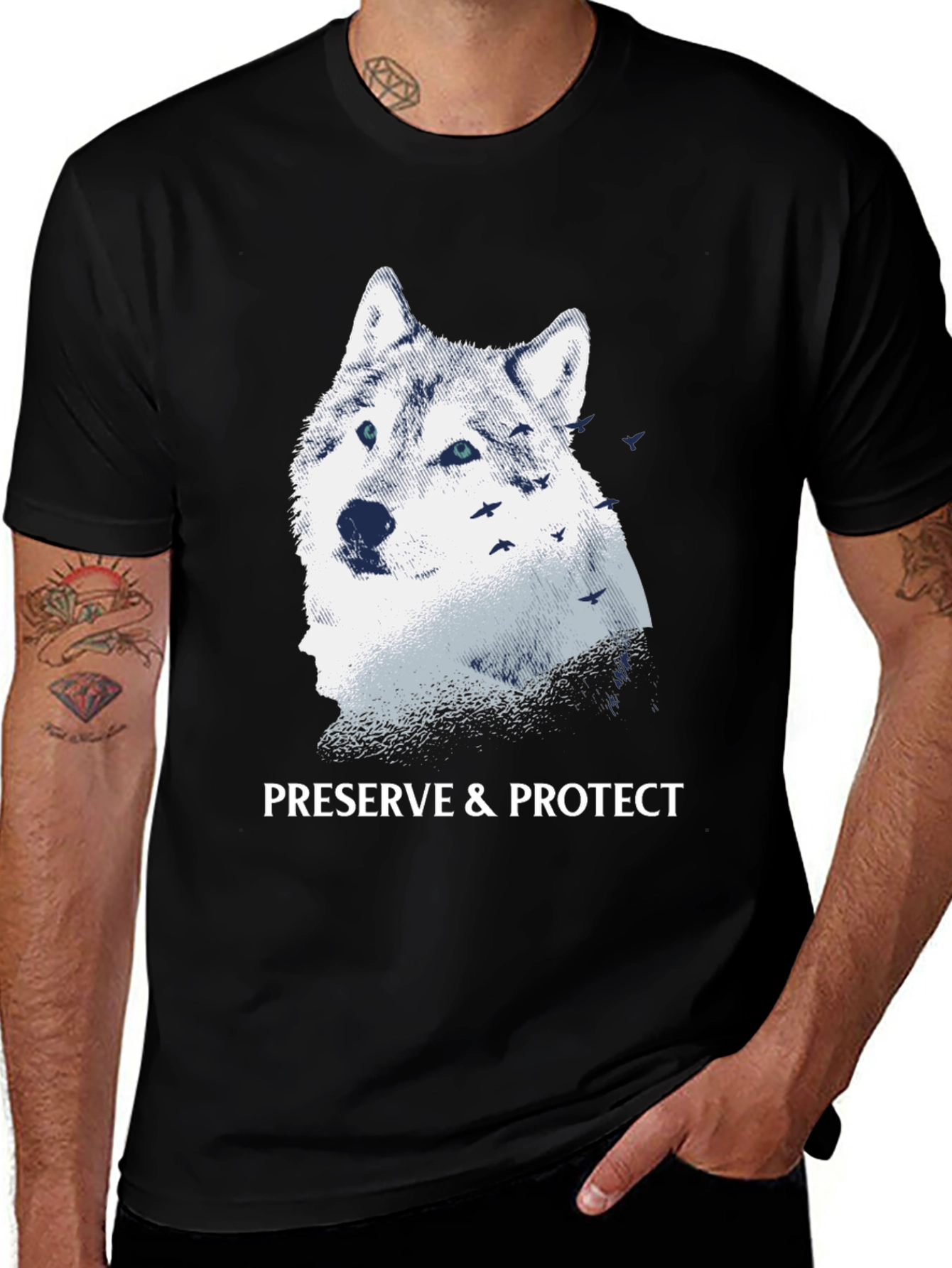Variant 15 of Wolf Preserve & Protect Graphic Tee