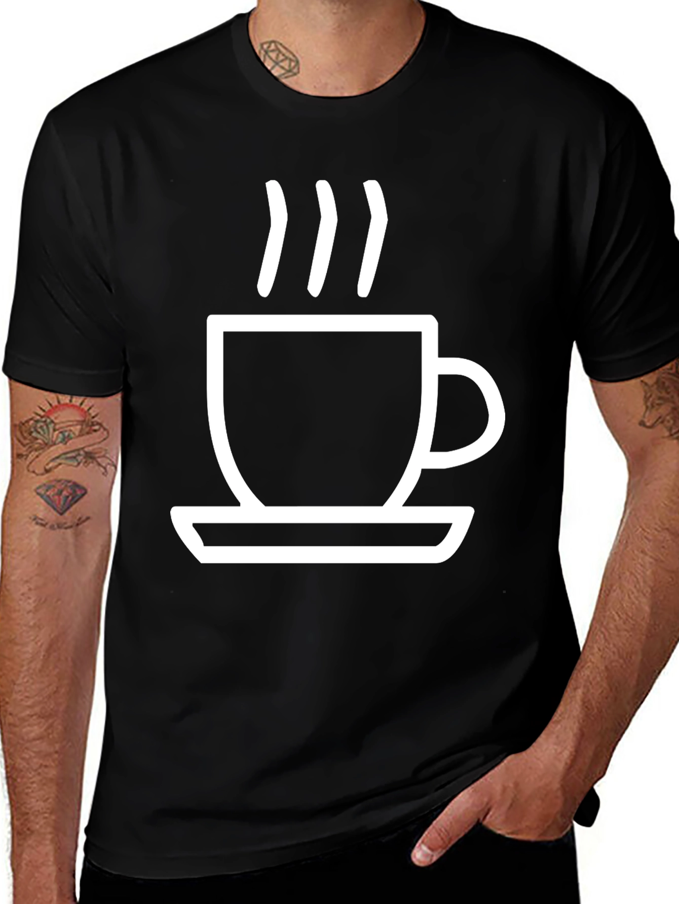 Variant 25 of Coffee Cup Graphic Black T-Shirt