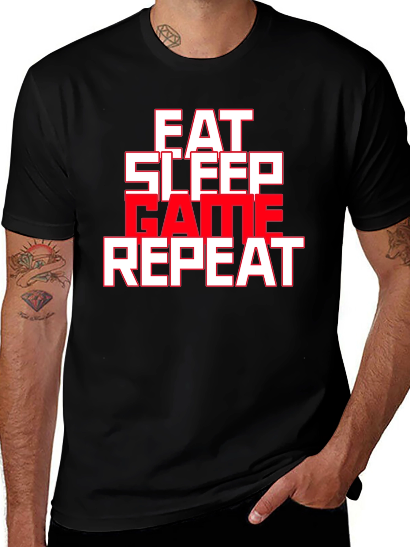 Variant 30 of Eat Sleep Game Repeat Graphic Tee