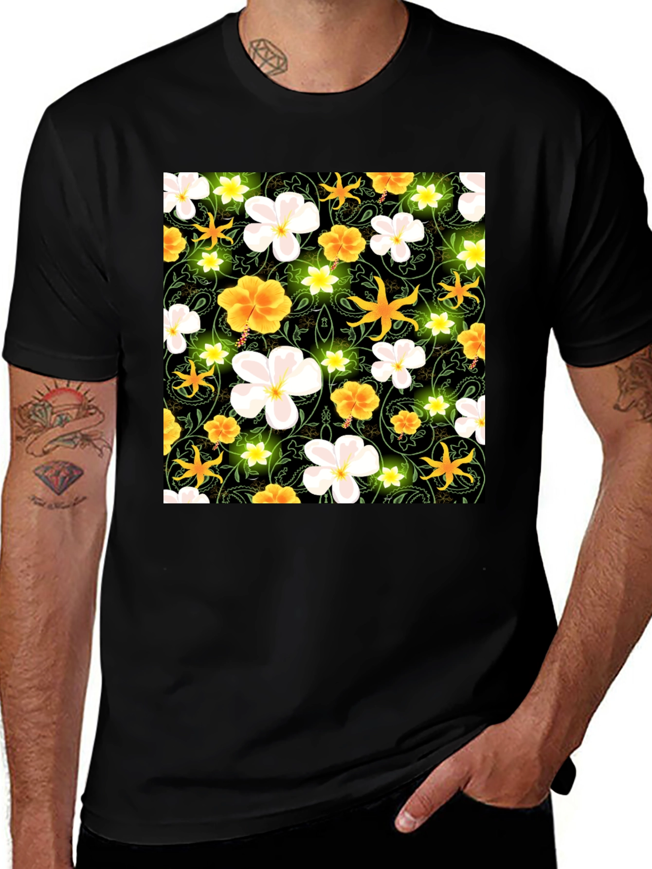 Variant 5 of Floral Print Crew Neck T-Shirt