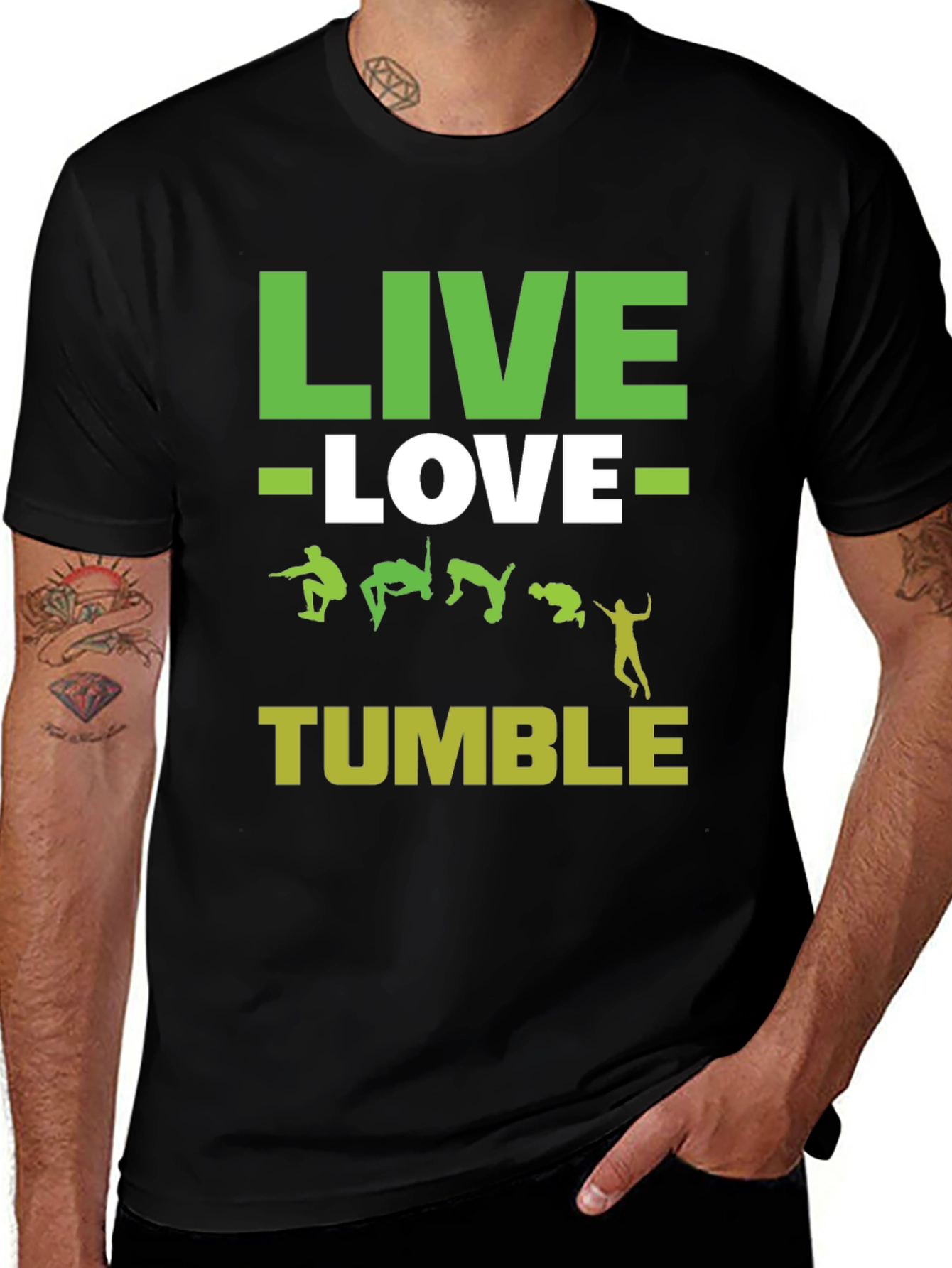 Variant 27 of Live Love Tumble Black Graphic Tee