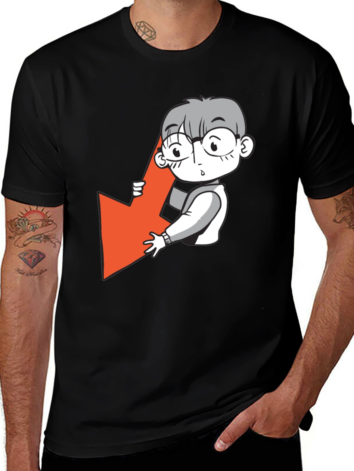 Cartoon Graphic Black T-Shirt