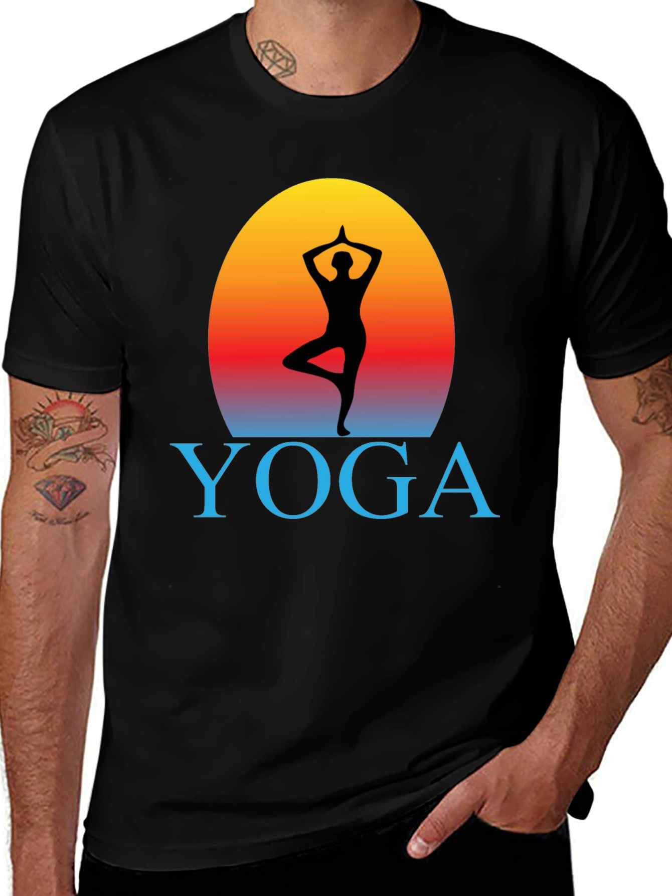 Variant 10 of Yoga Pose Silhouette Graphic T-Shirt