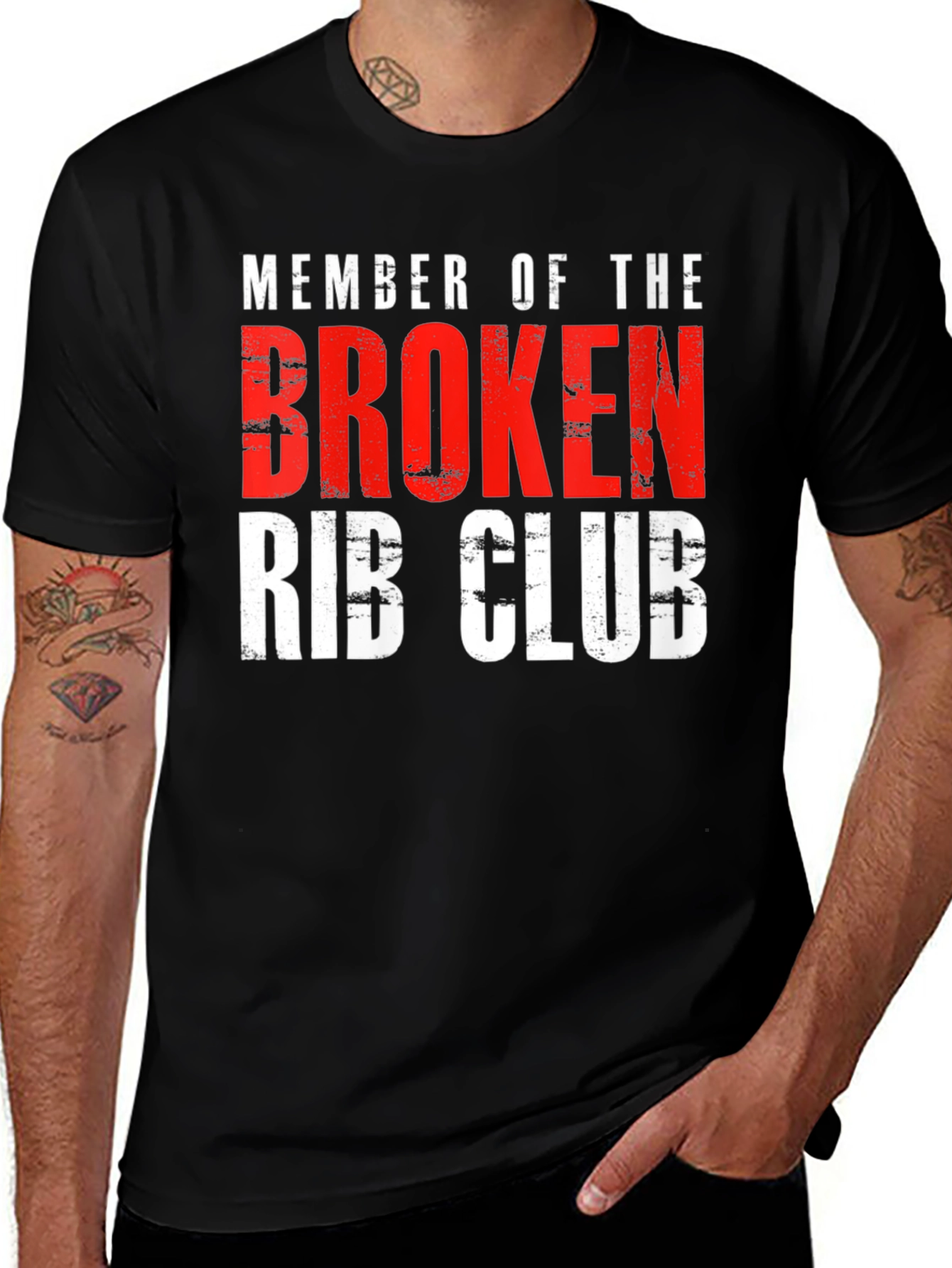Variant 23 of Broken Rib Club T-Shirt - Humor Injury Recovery Tee