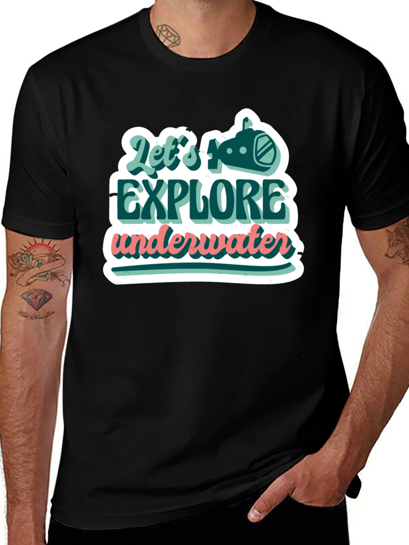 Variant 15 of Explore Underwater Graphic Tee - Trendy Design