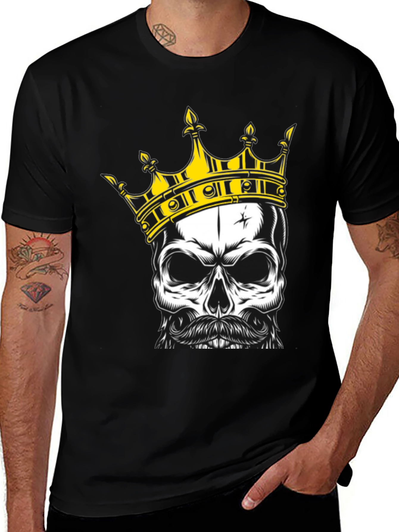 Variant 12 of Skull King Graphic Tee - Black Cotton T-Shirt