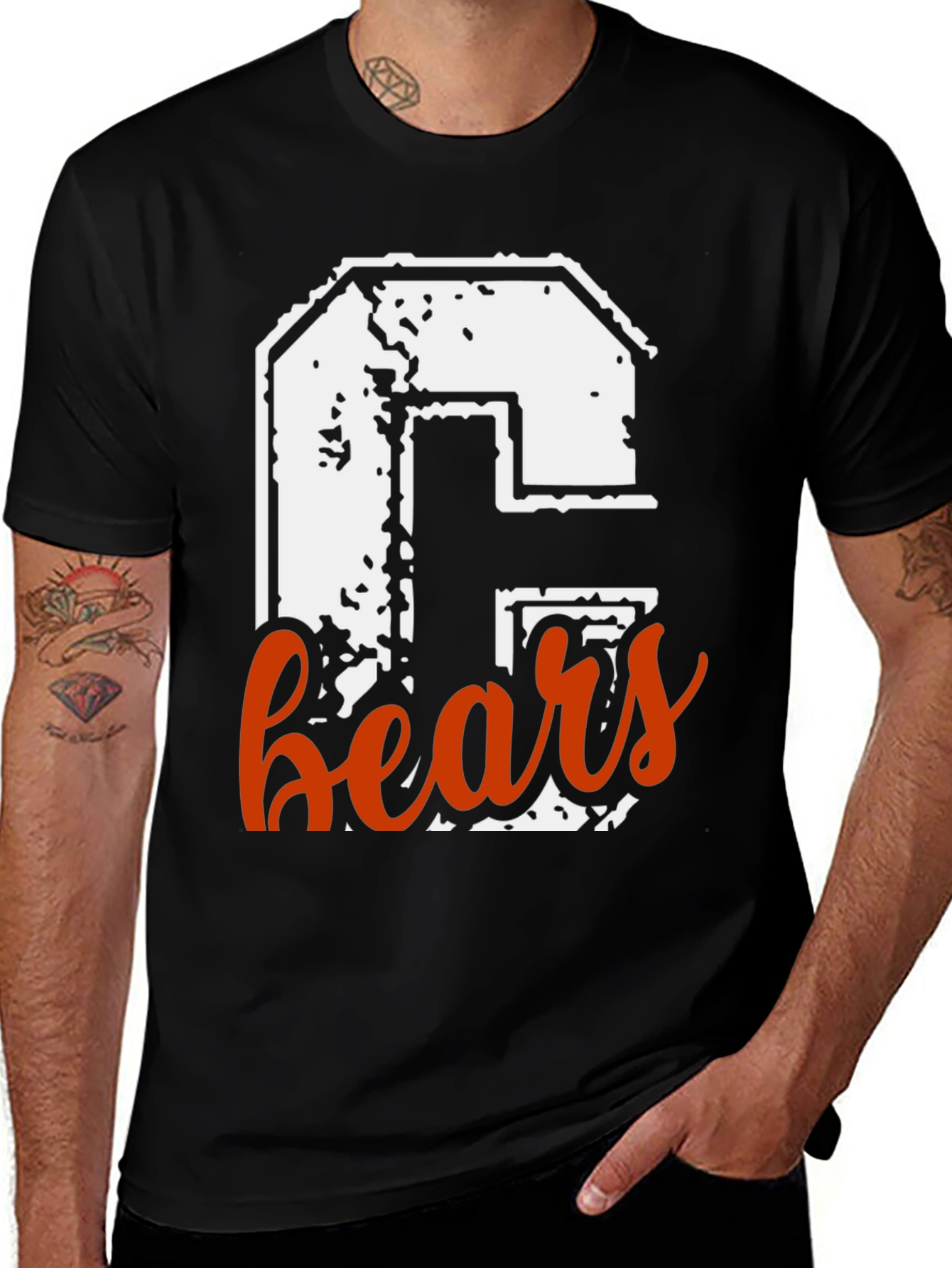 Chicago Bears "C" Graphic T-Shirt - Black