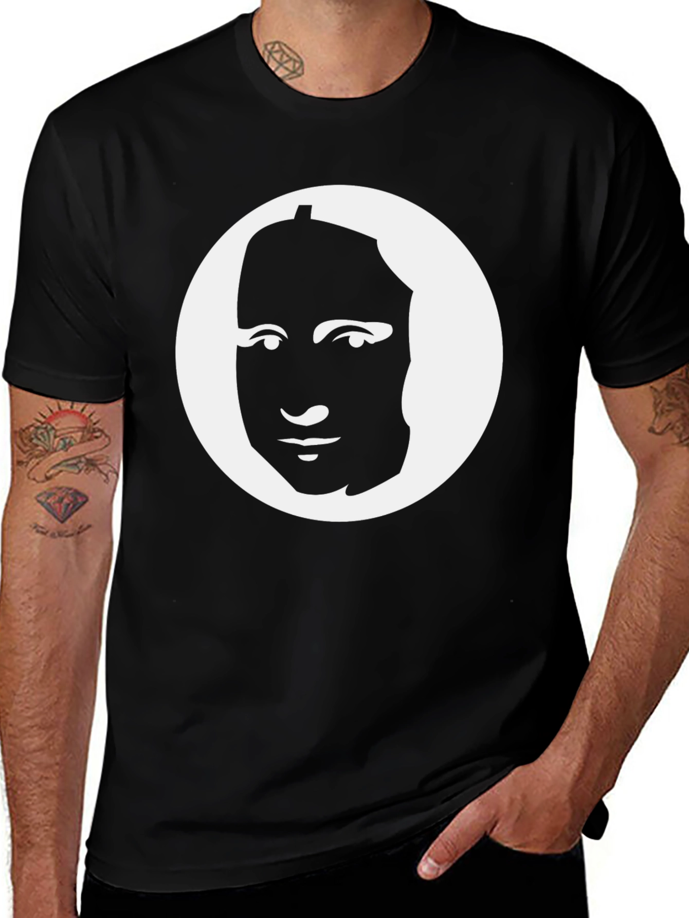 Mona Lisa Graphic Tee - Black Cotton T-Shirt