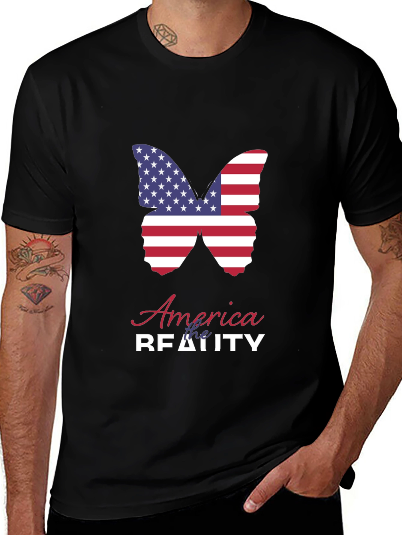 America Butterfly T-Shirt - Patriotic Style