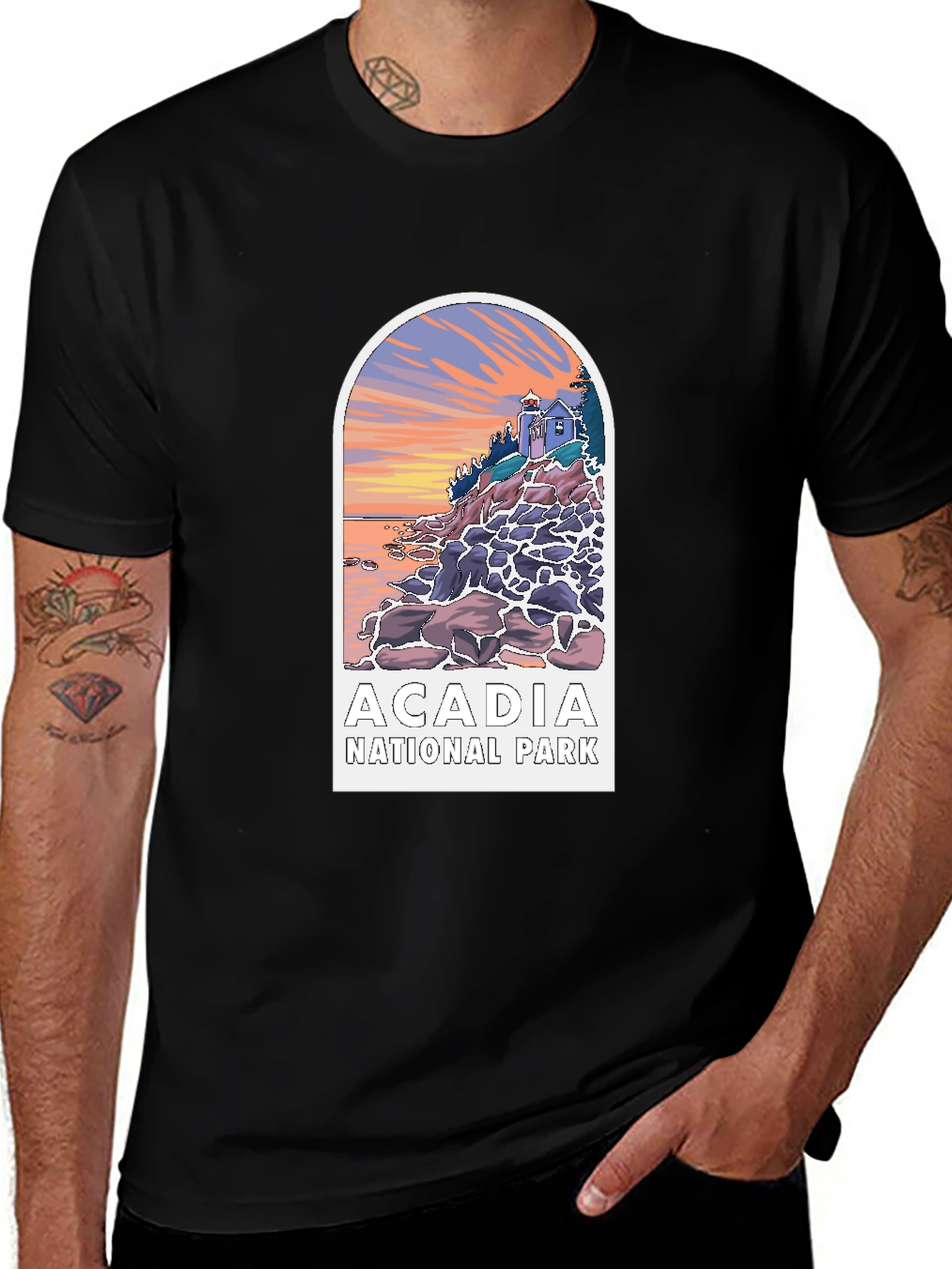 Acadia National Park Graphic Tee - Black