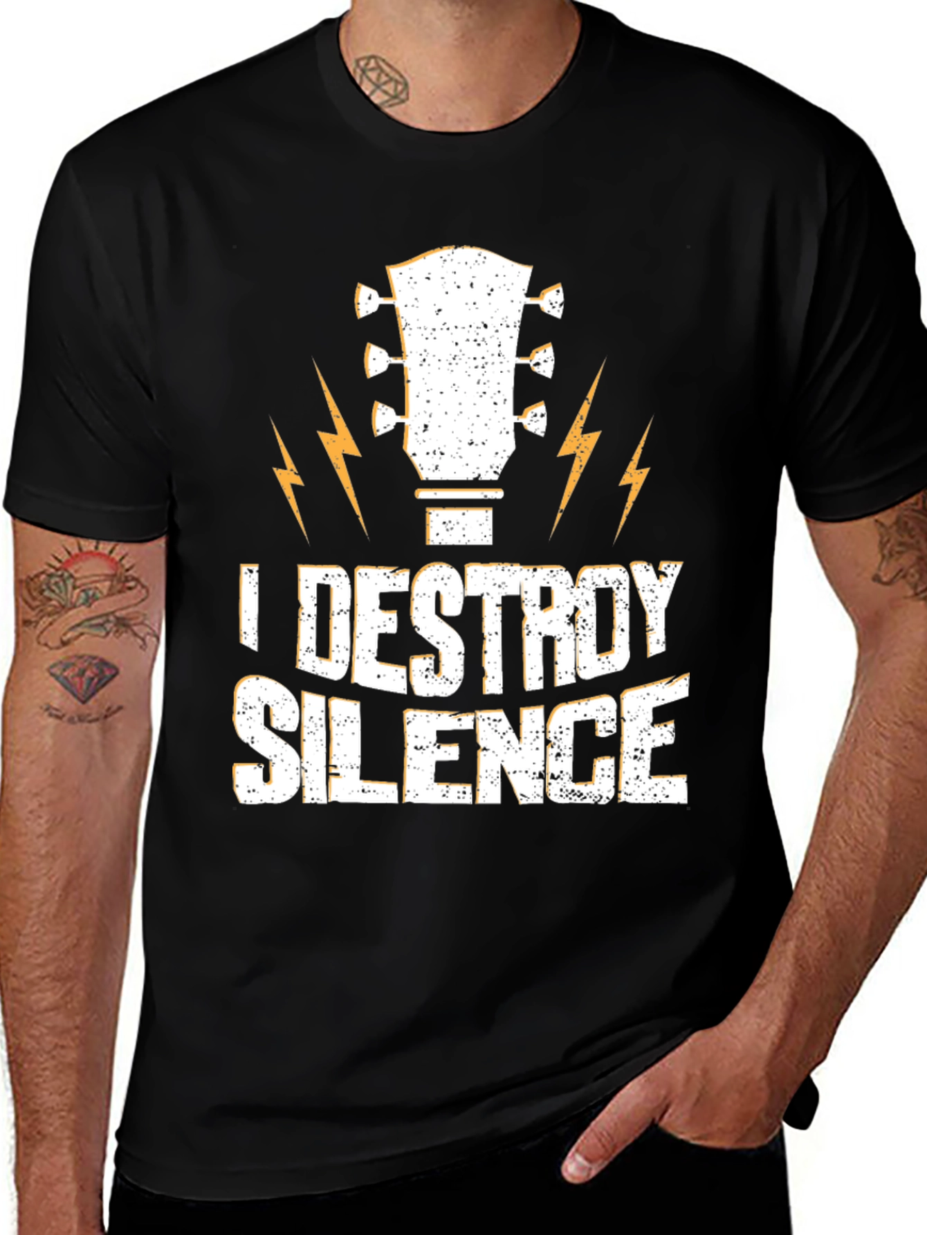 Variant 3 of Destroy Silence Guitar T-Shirt