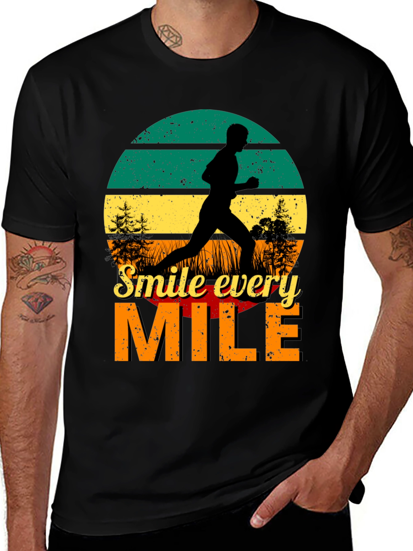 Variant 29 of Smile Every Mile Retro Runner T-Shirt