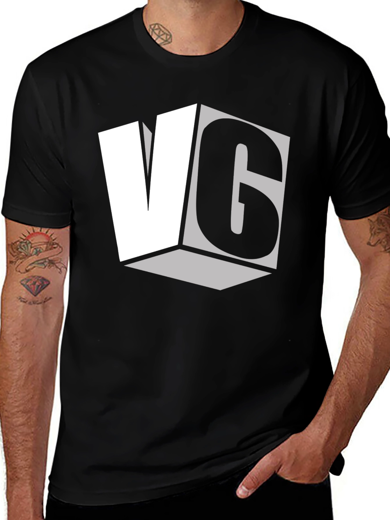 Variant 24 of VG 3D Logo T-Shirt - Black Graphic Tee
