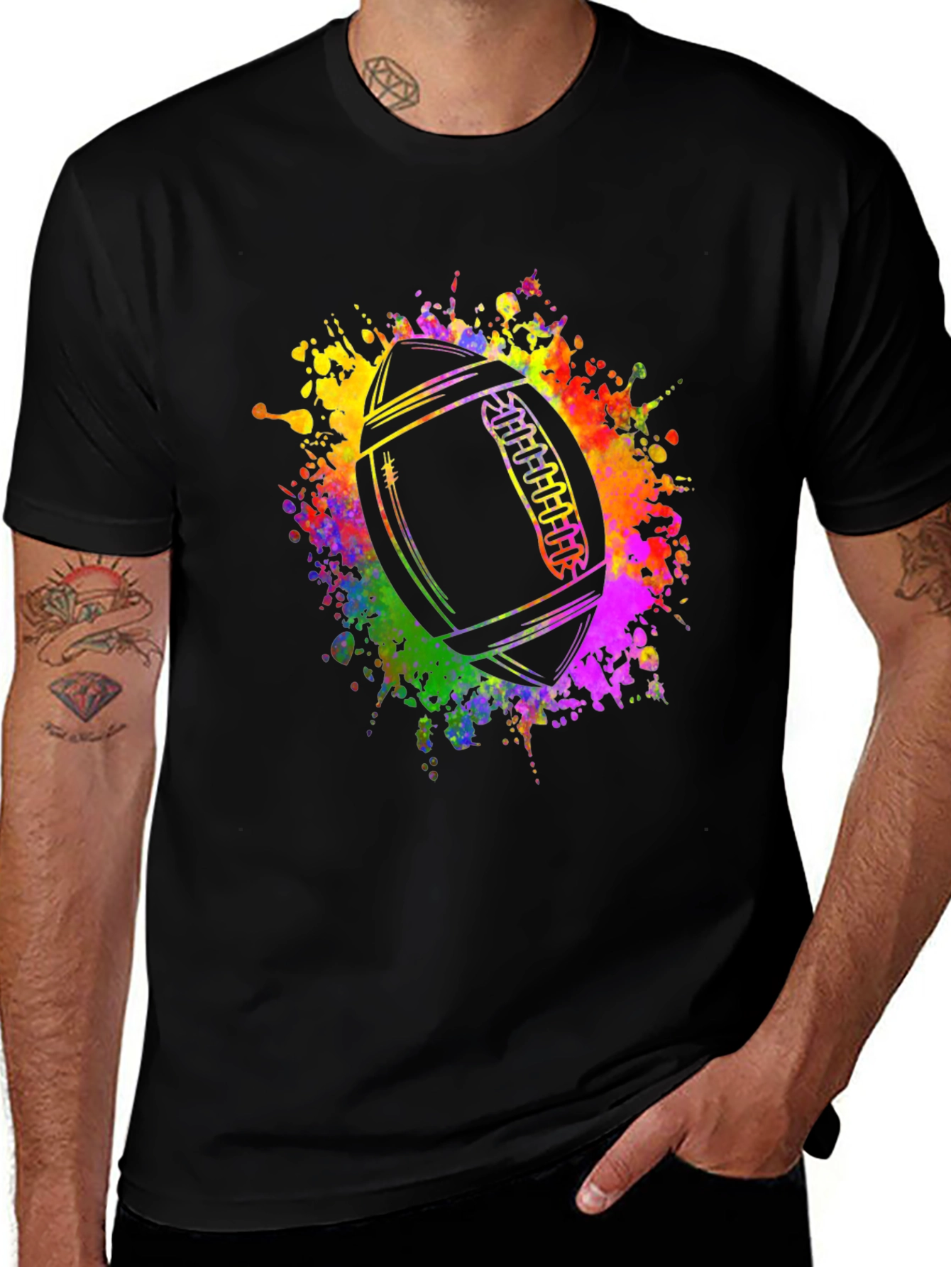 Variant 20 of Colorful Football Graphic T-Shirt