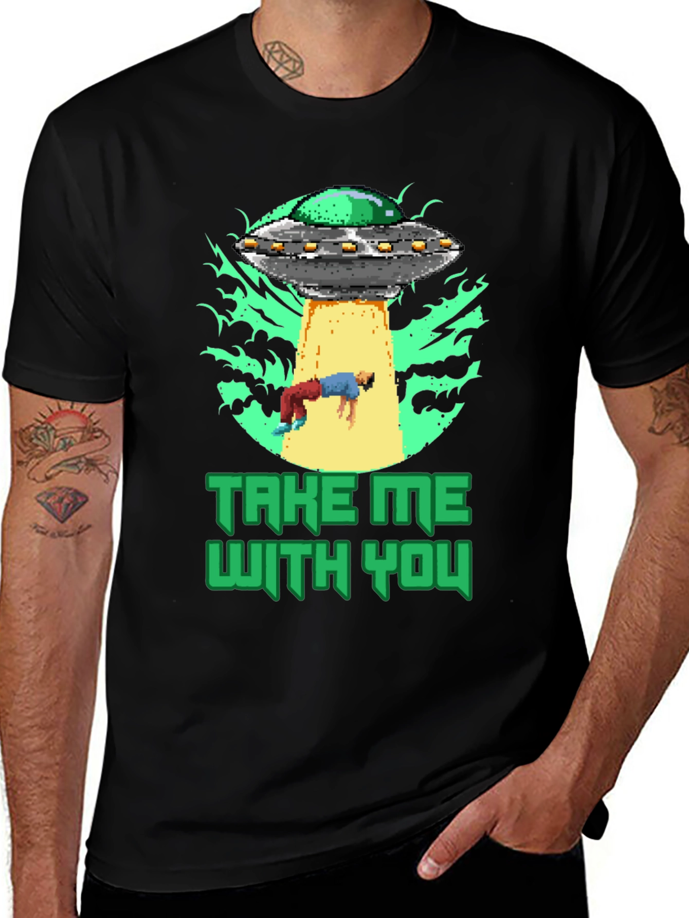 UFO Abduction T-Shirt - Take Me With You Graphic Tee