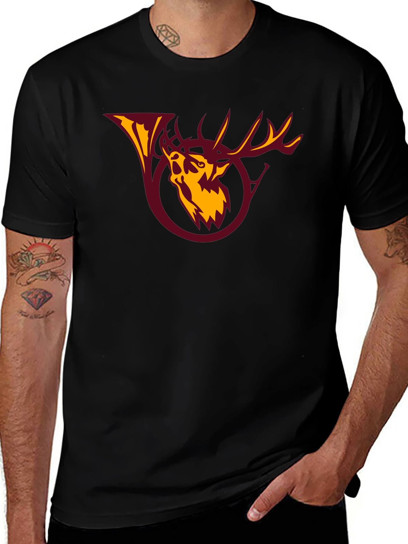 Variant 3 of Stag Crest Graphic Tee - Bold and Stylish