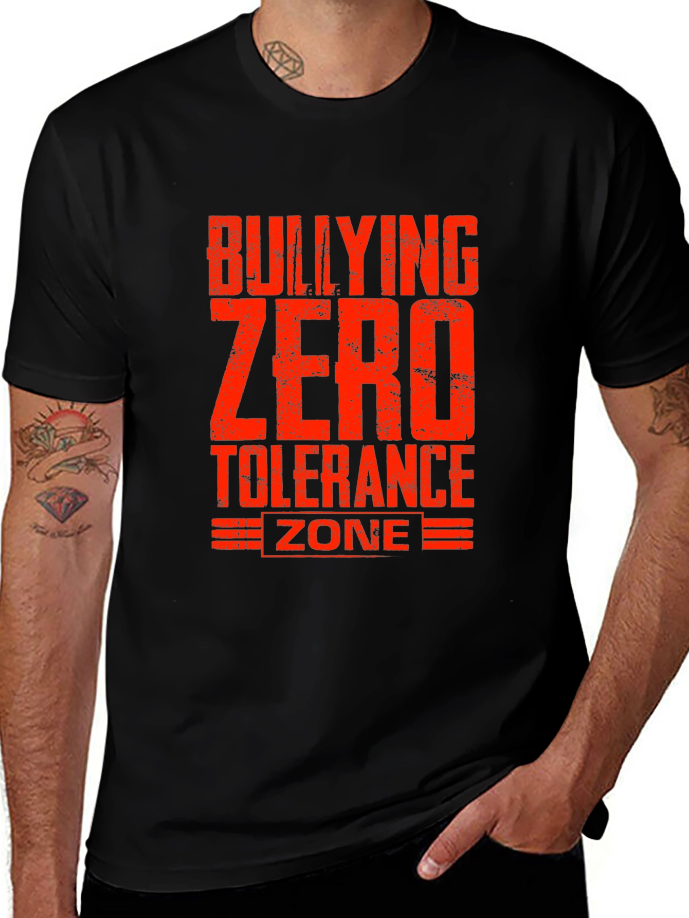 Variant 21 of Bullying Zero Tolerance Zone Black T-Shirt
