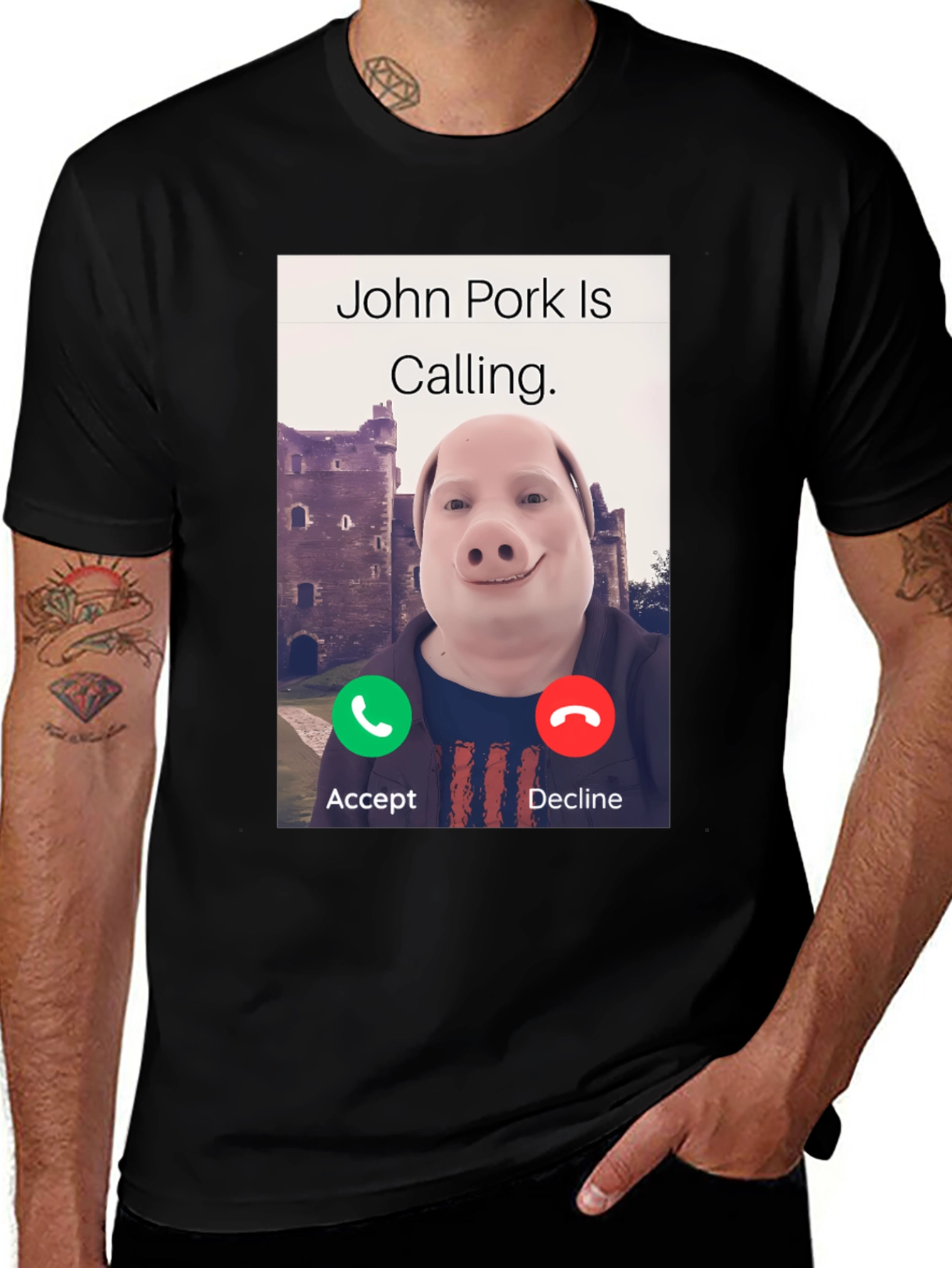 John Pork is Calling T-Shirt Funny Novelty Tee