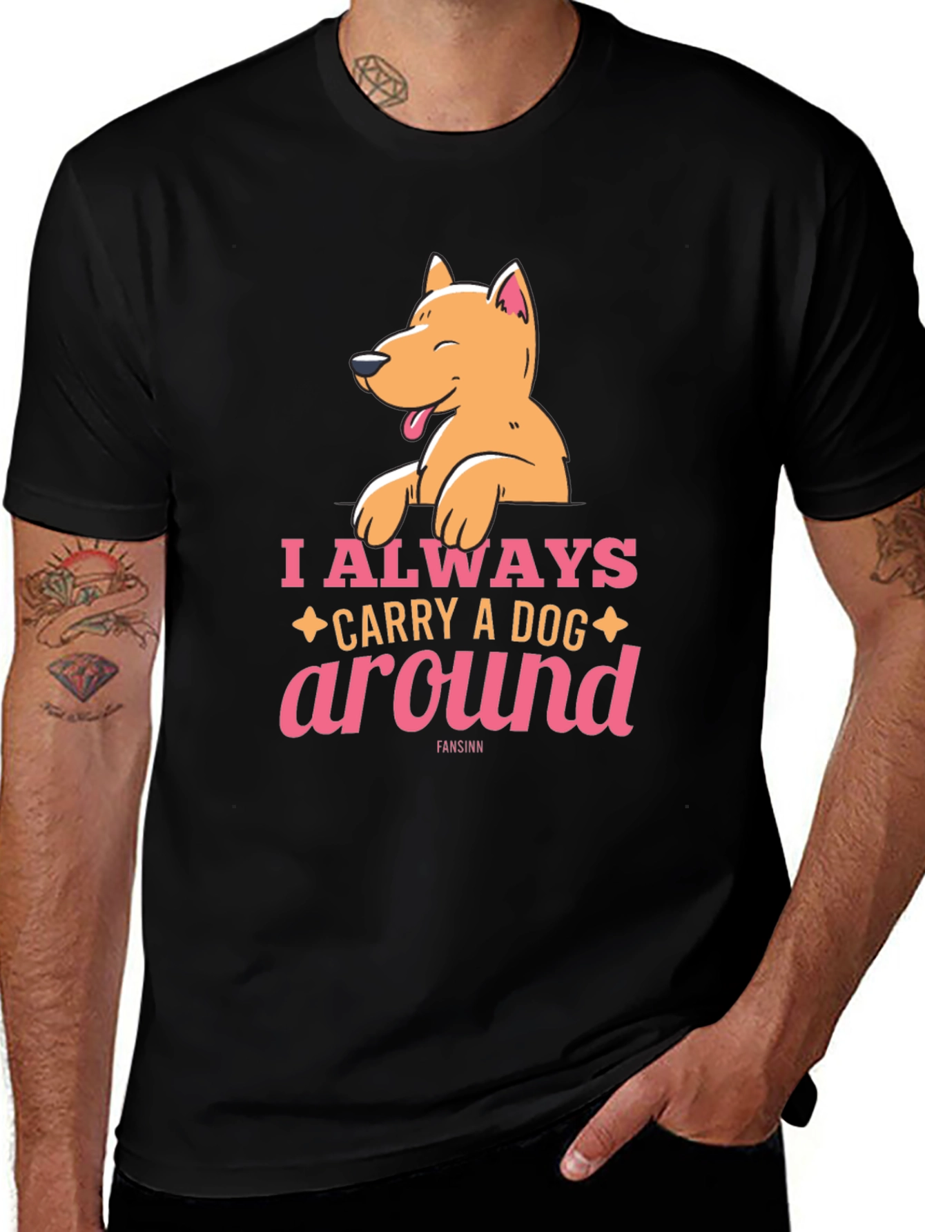 Variant 10 of Dog Lover T-Shirt: Always Carry A Dog Around