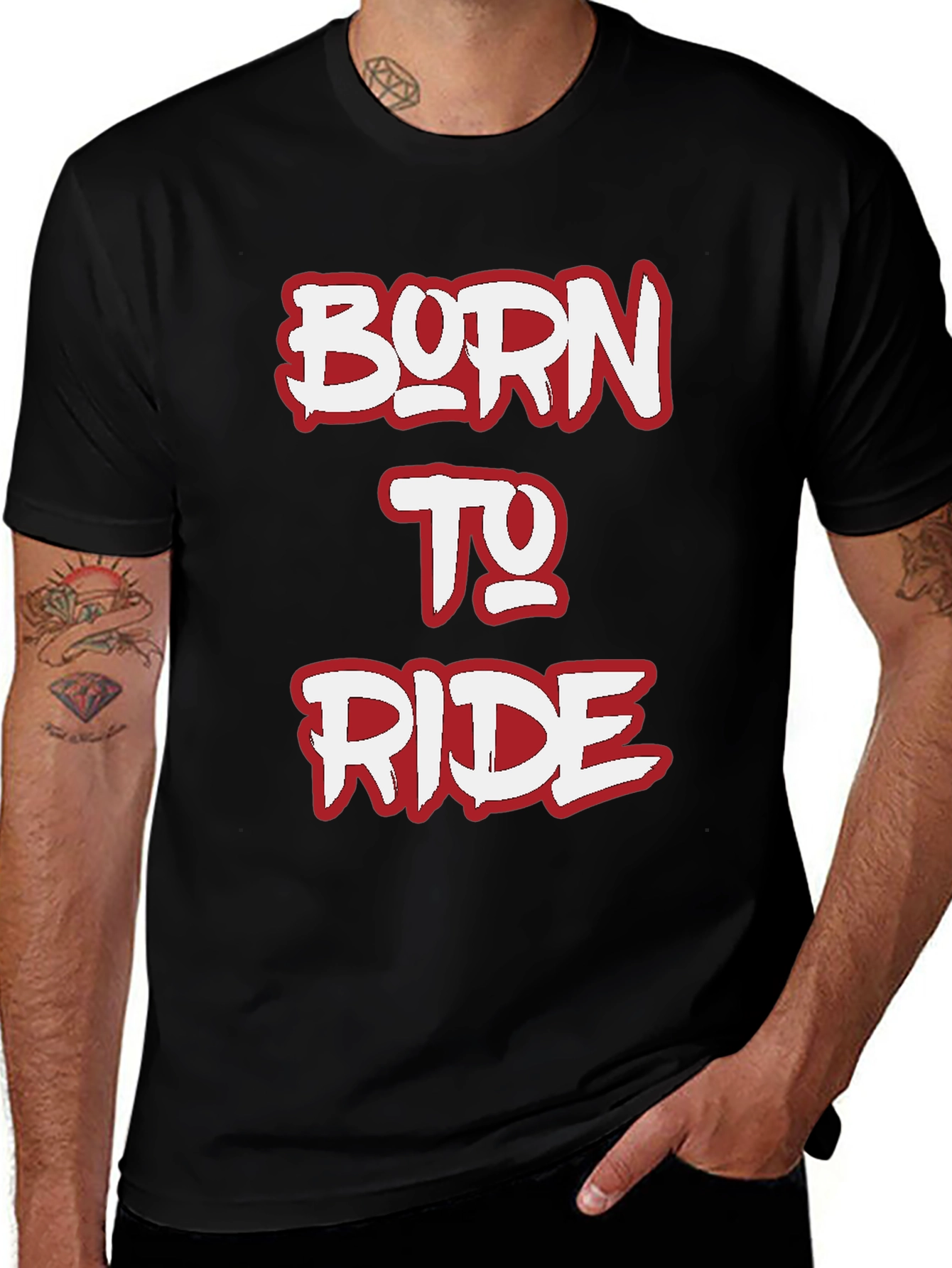 Variant 27 of Born to Ride Graphic Tee - Black
