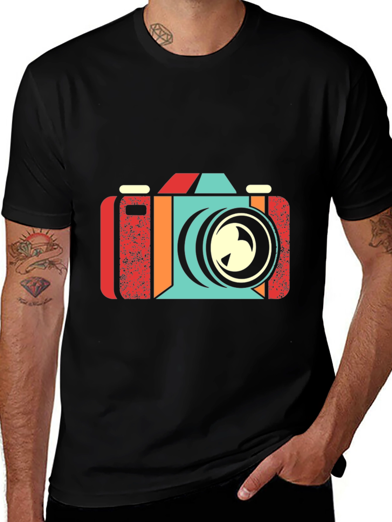Retro Camera Graphic Tee - Vintage Style T-Shirt
