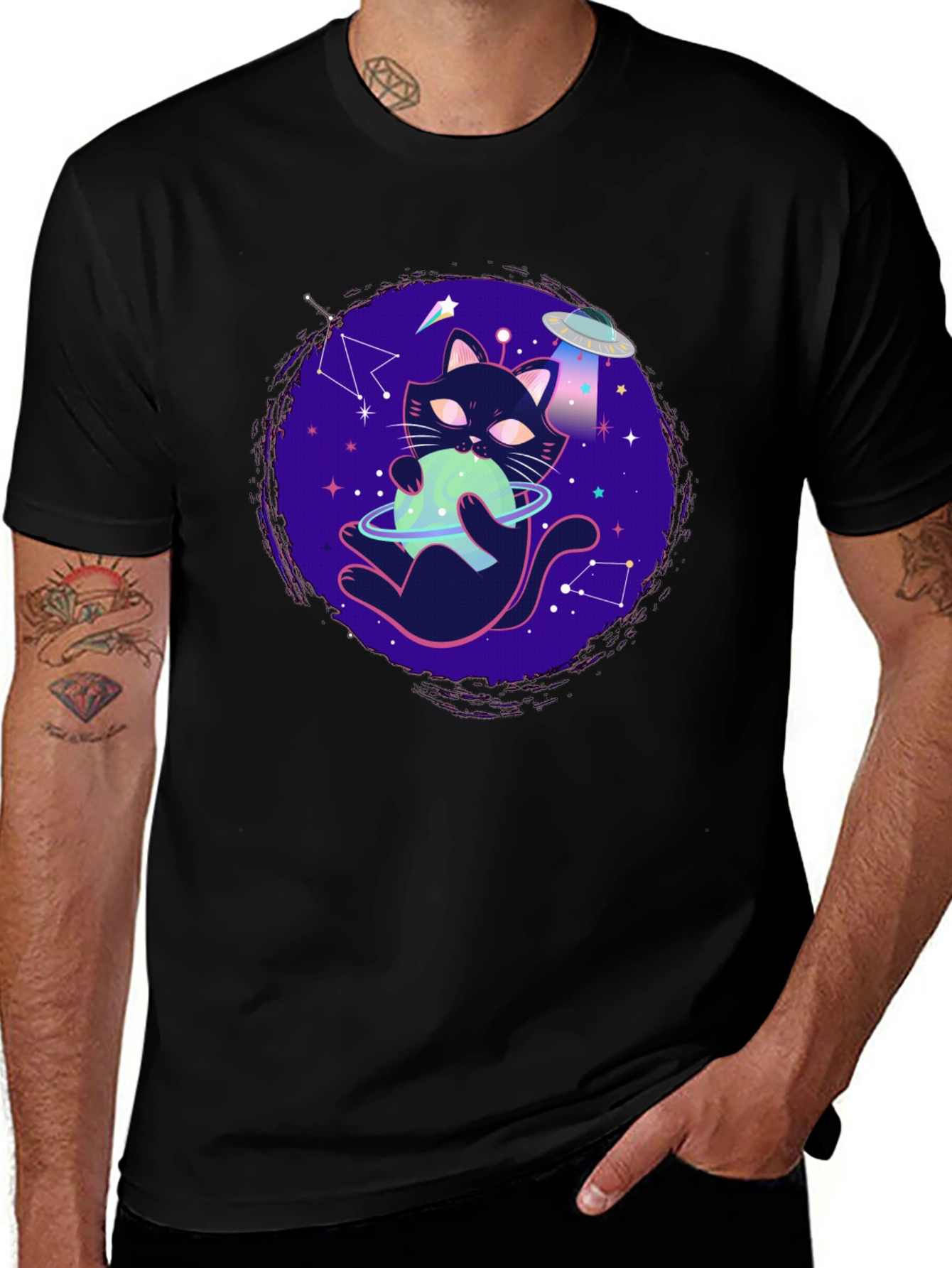 Variant 21 of Cosmic Cat Graphic T-Shirt