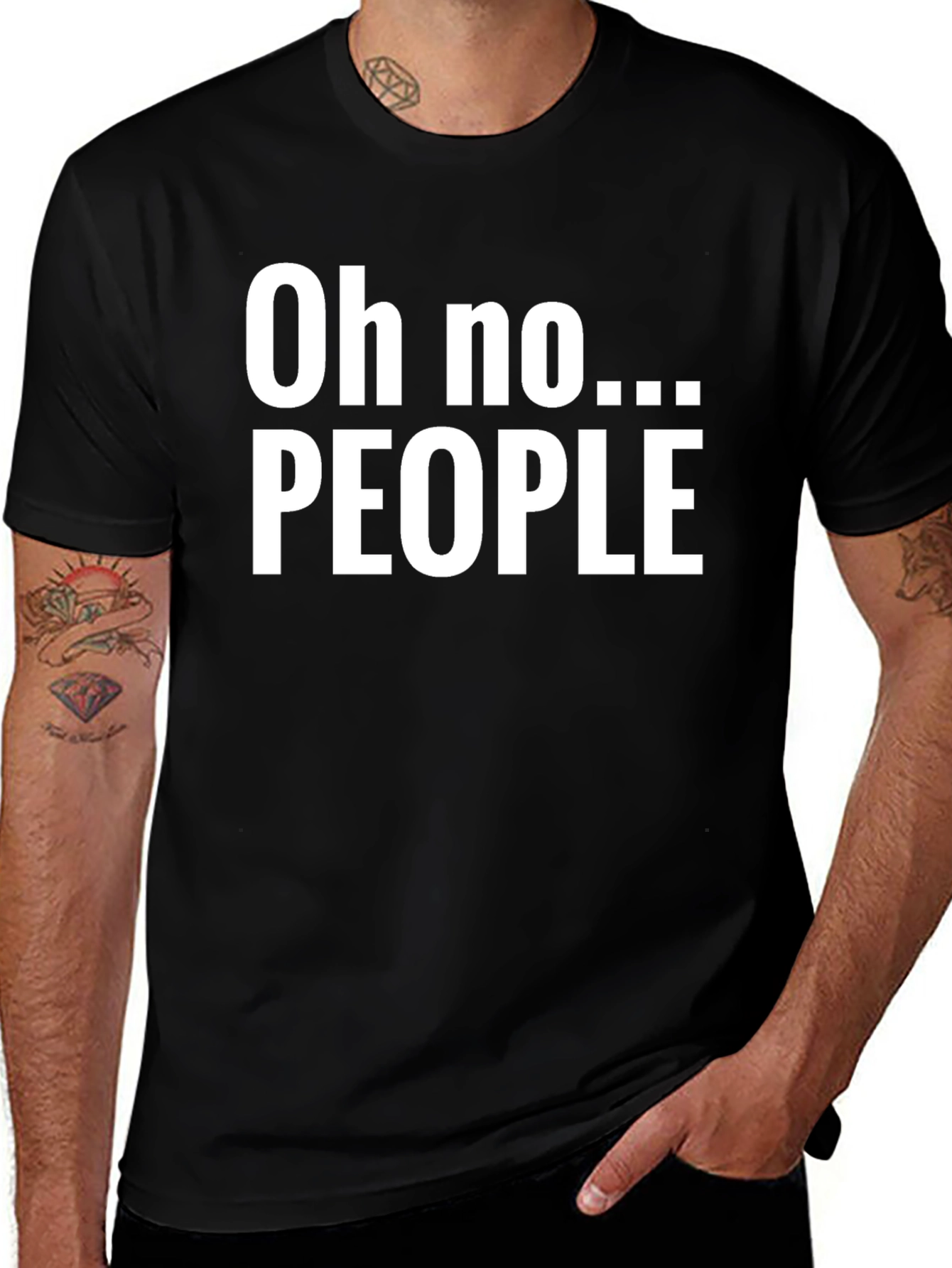 Variant 3 of Oh no... PEOPLE! Black T-Shirt