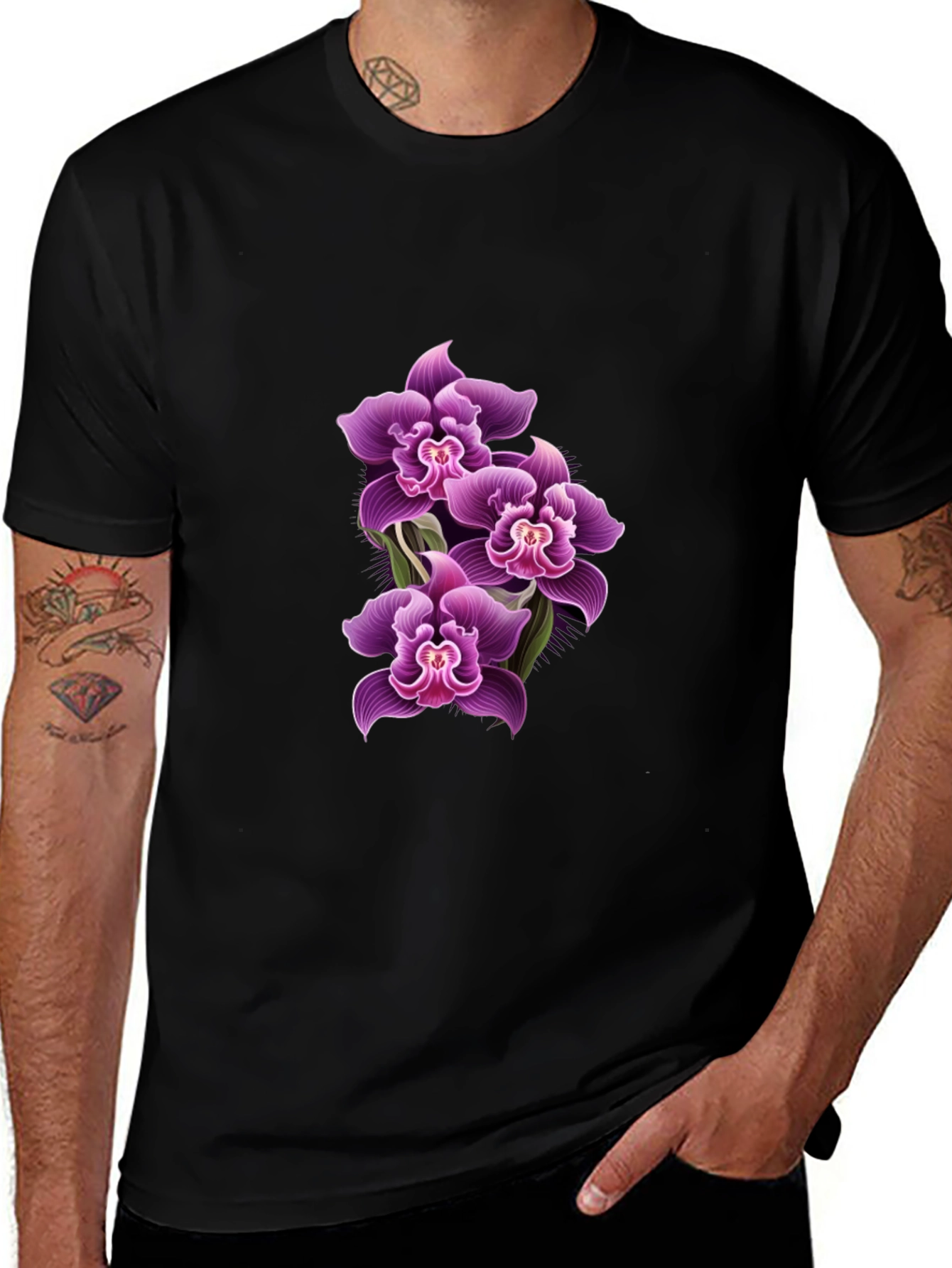Variant 13 of Elegant Orchid Graphic Tee - Soft Cotton Comfort
