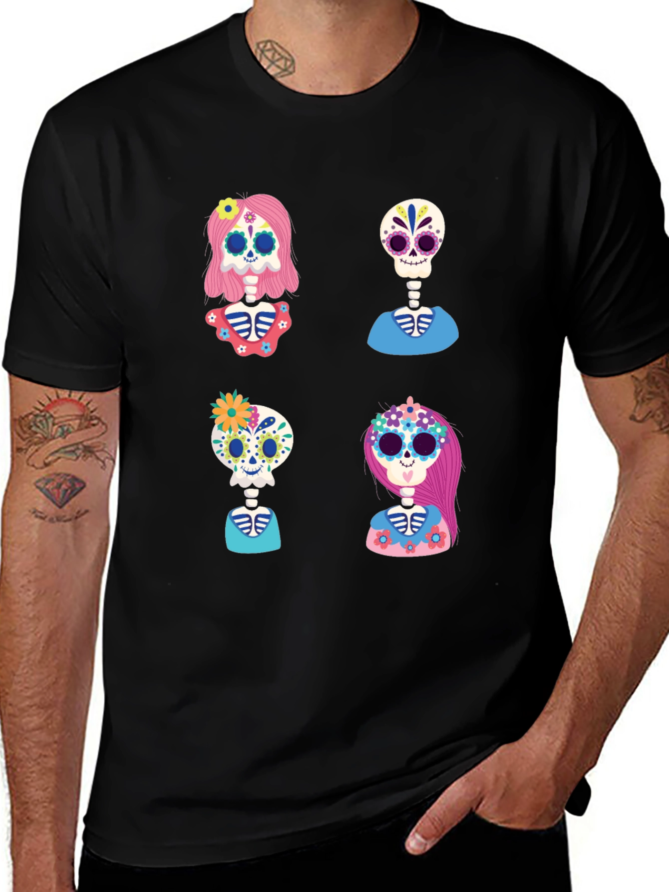 Variant 15 of Day of the Dead Skeleton T-Shirt