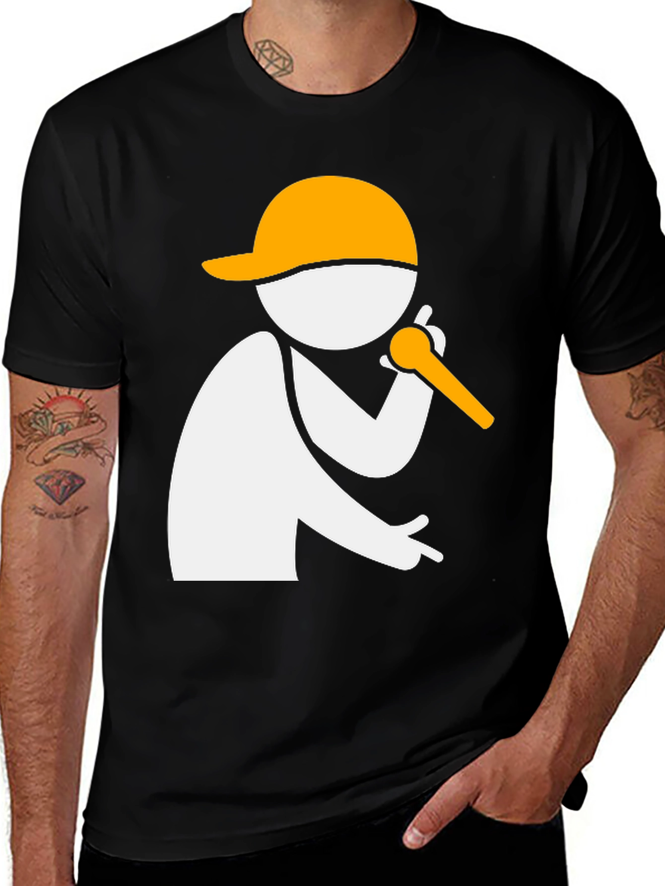 Cool Stick Figure Rapper Graphic T-Shirt